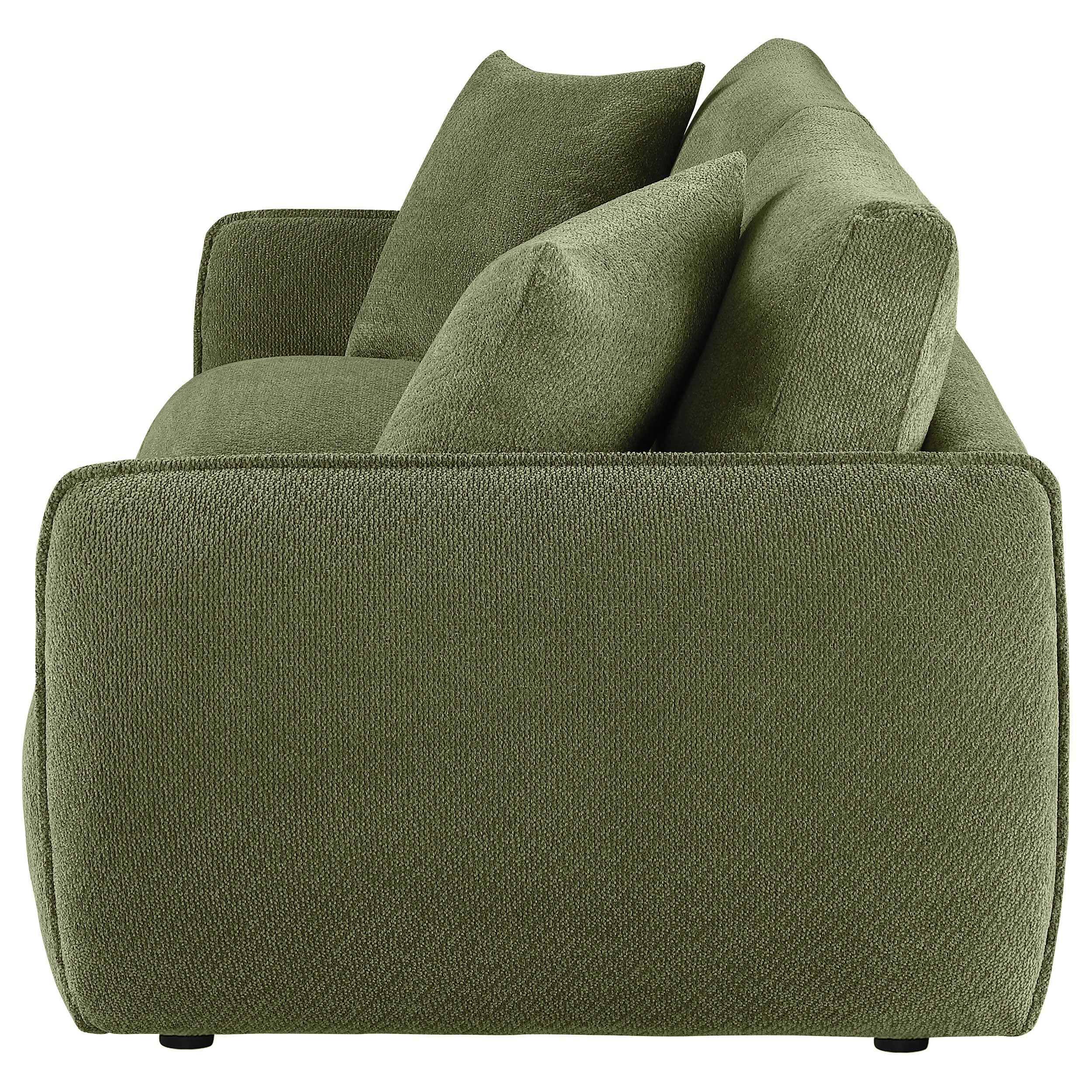 Elysia Green Chenille Upholstered Modular Lounge Loveseat - Image 4