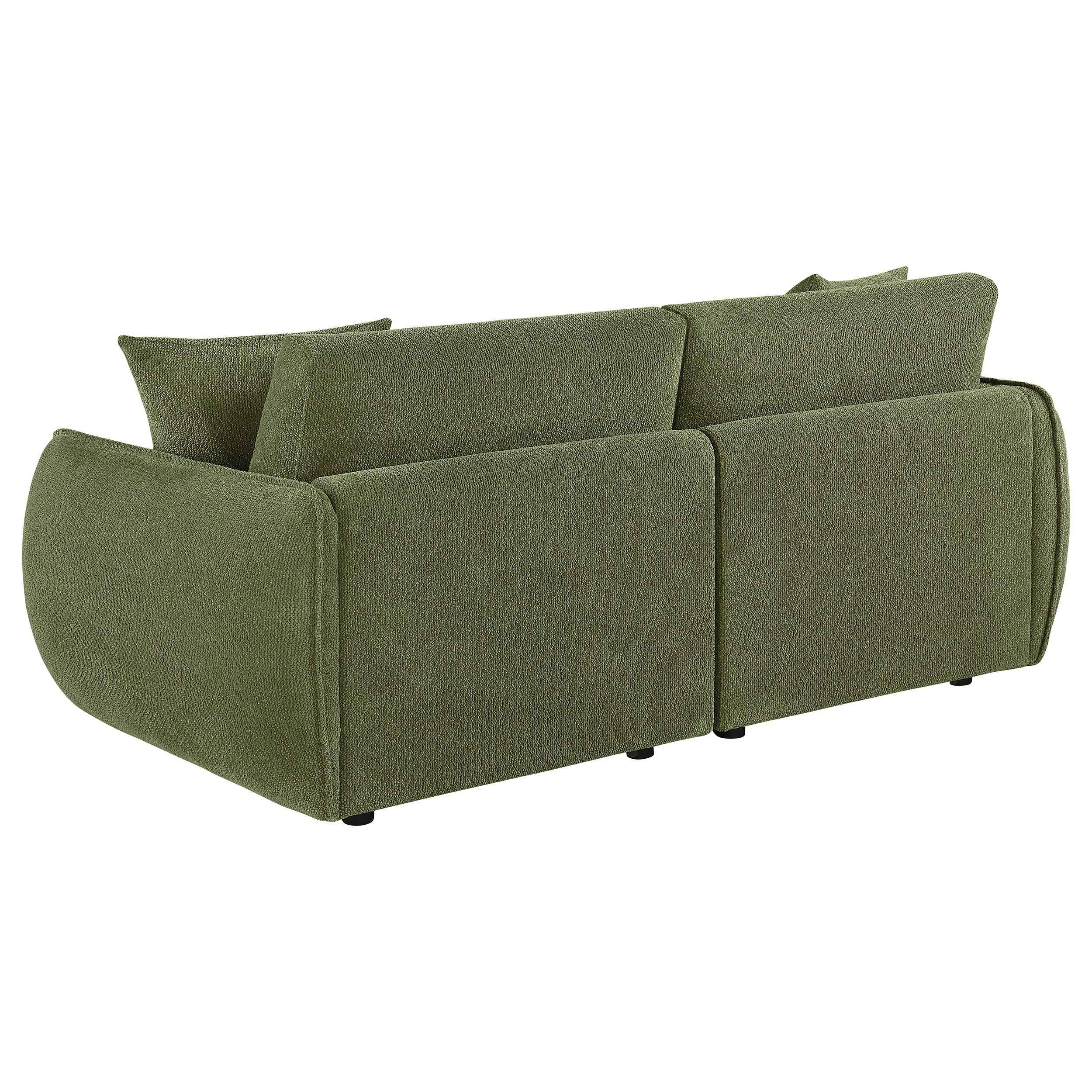 Elysia Green Chenille Upholstered Modular Lounge Loveseat - Image 5