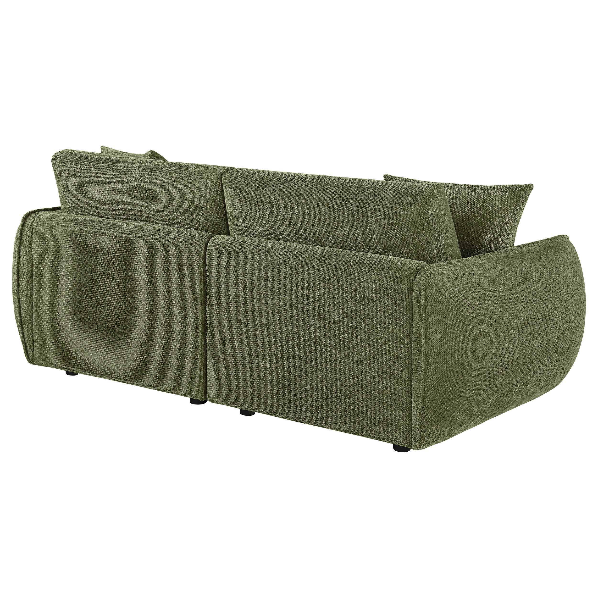 Elysia Green Chenille Upholstered Modular Lounge Loveseat - Image 6