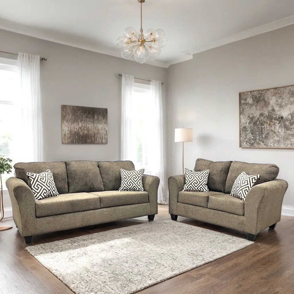 Elysian Mocha Sofa & Loveseat - Image 2