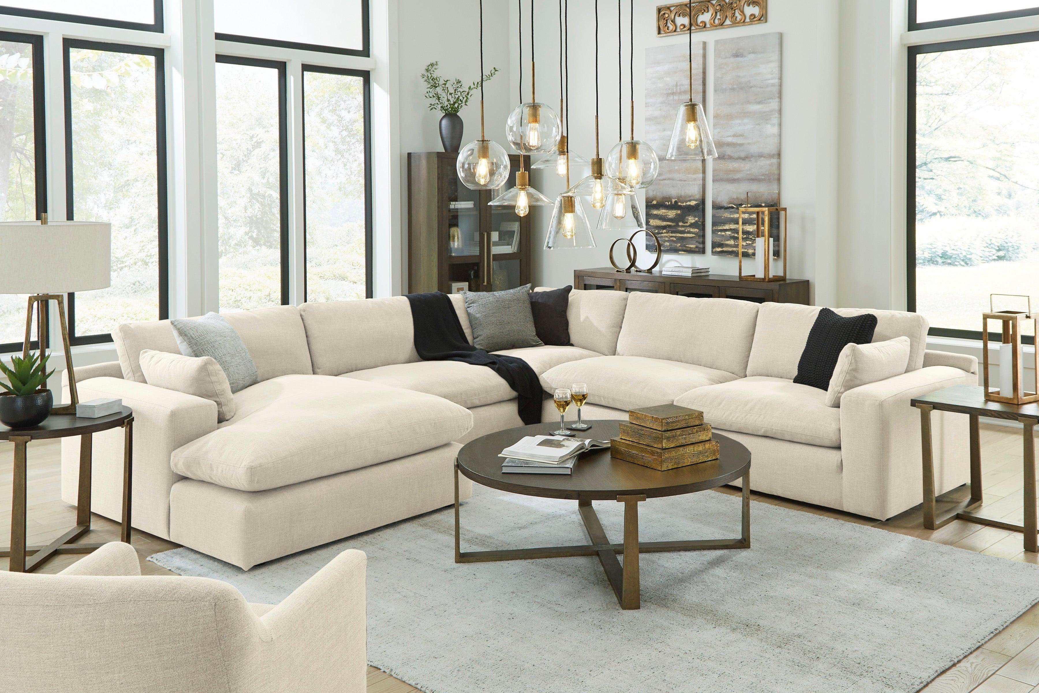 Elyza Linen 5-Piece Left Arm Facing Chaise Sectional - Image 4