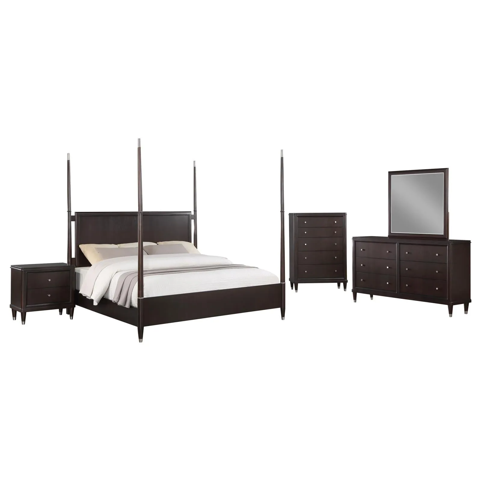 Emberlyn Brown 5-Piece Queen Poster Bedroom Set - Image 3