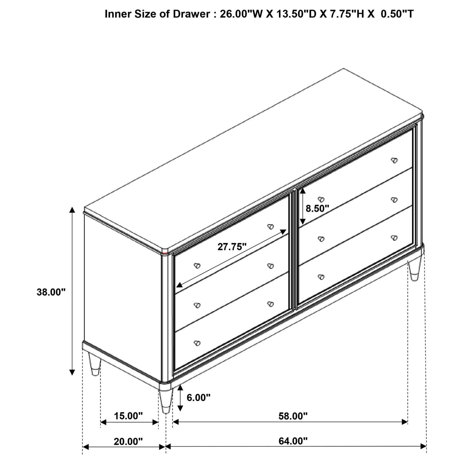 Emberlyn Brown 6-drawer Bedroom Dresser - Image 15