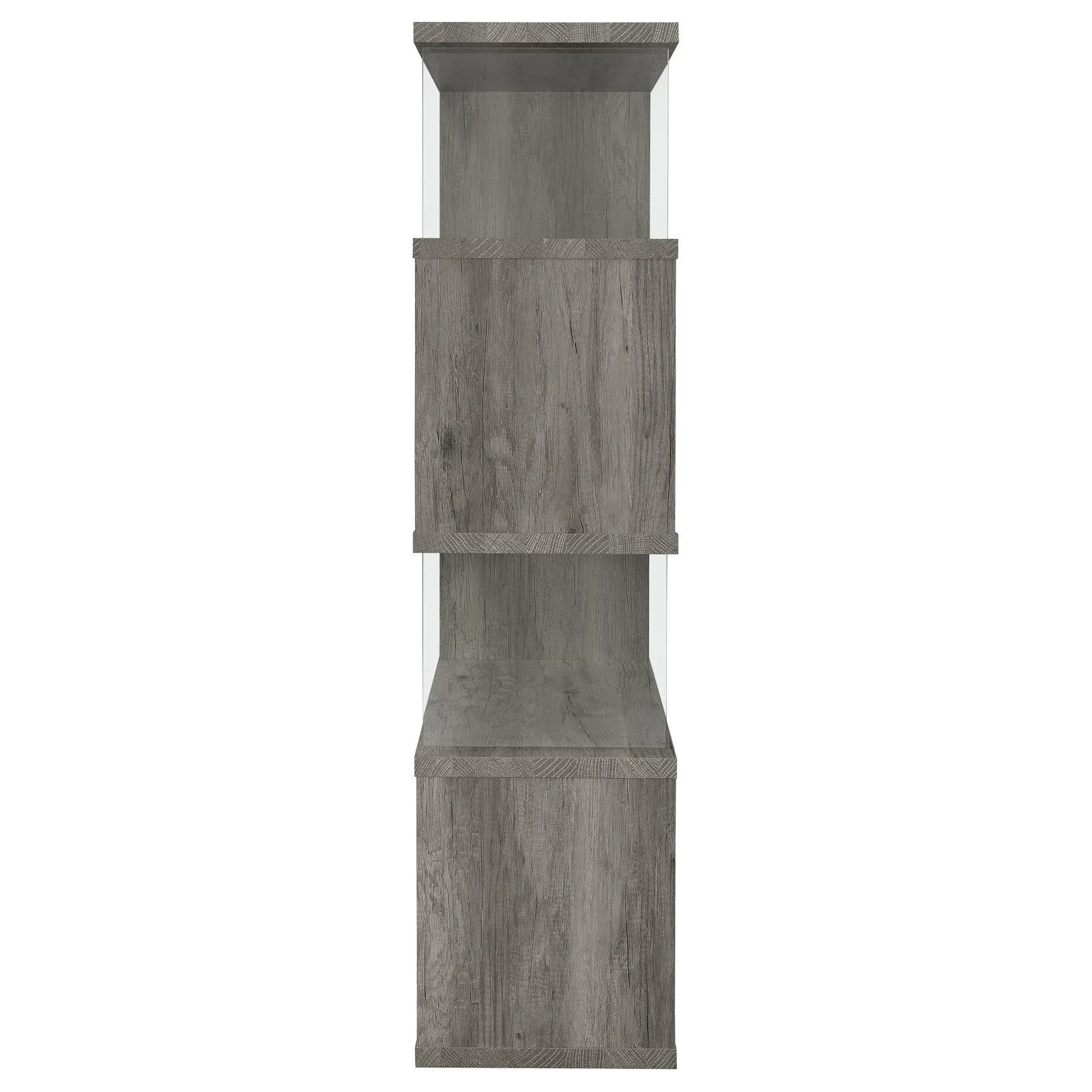 Emelle 4-Shelf Bookcase with Glass Panels - Image 5