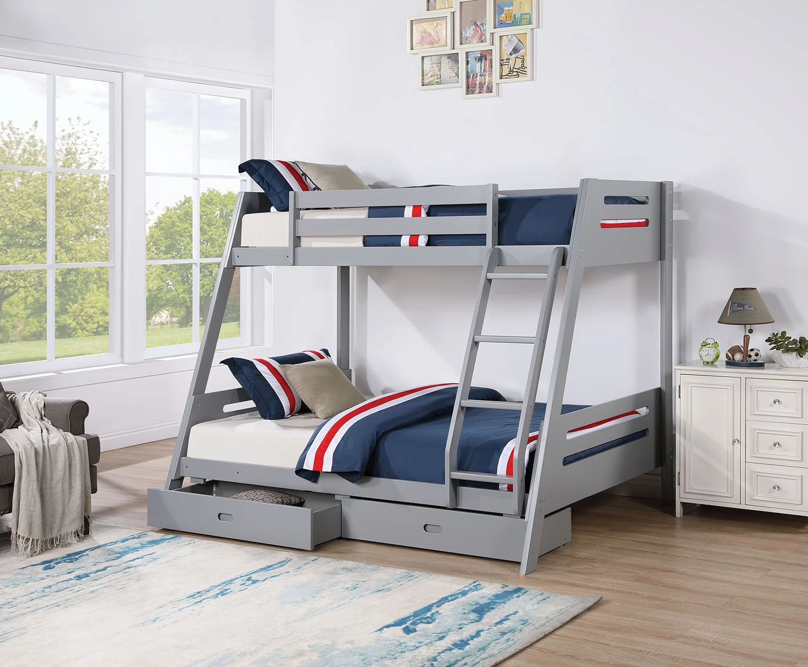 Emilee Gray Twin/Full Bunk Bed