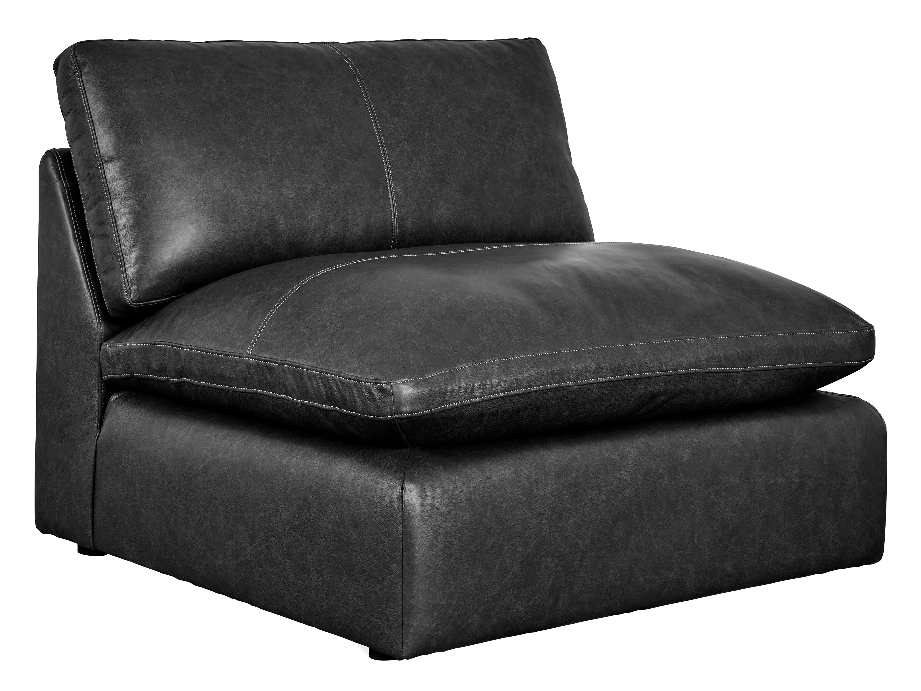 Emilia Black Leather 3-Piece Leather Modular Sectional Sofa - Image 11
