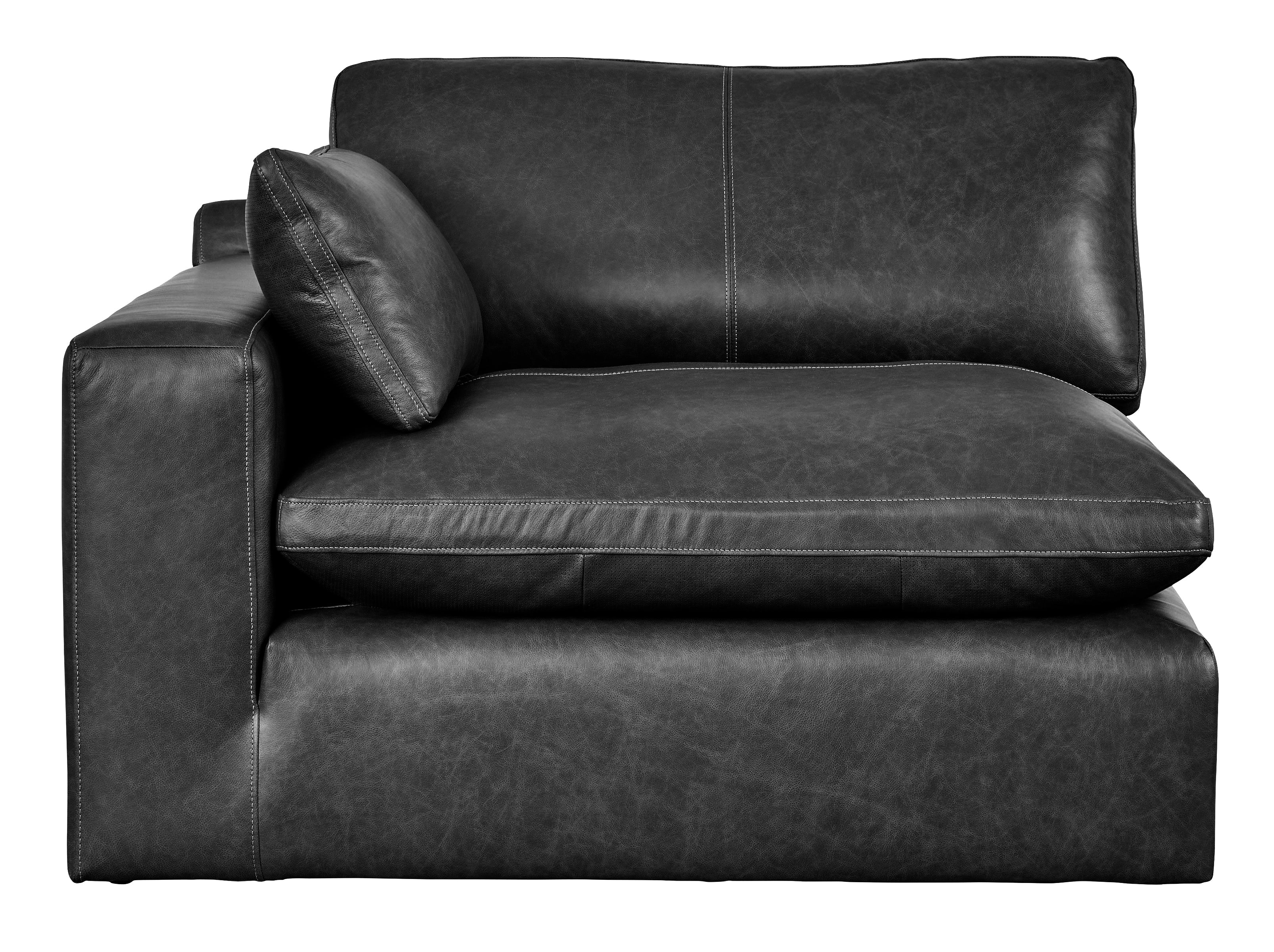 Emilia Black Leather 3-Piece Leather Modular Sectional Sofa - Image 18