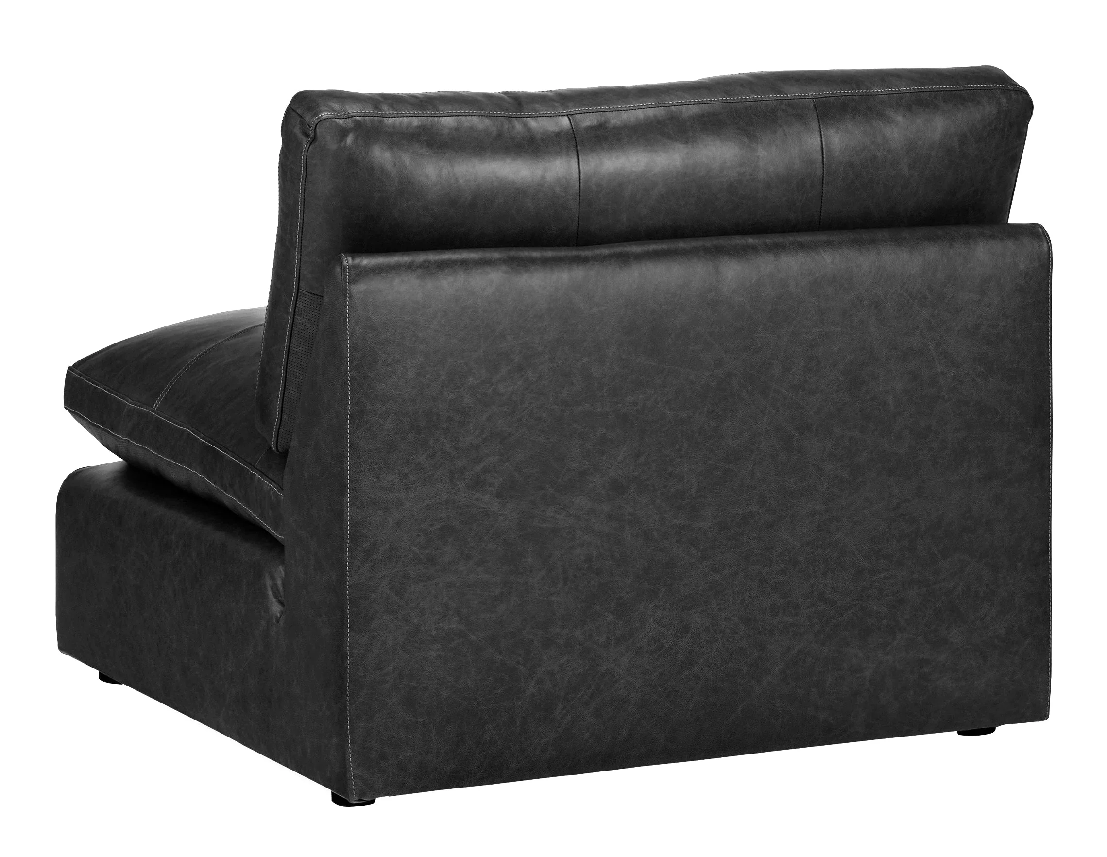 Emilia Black Leather 3-Piece Leather Modular Sectional Sofa - Image 9
