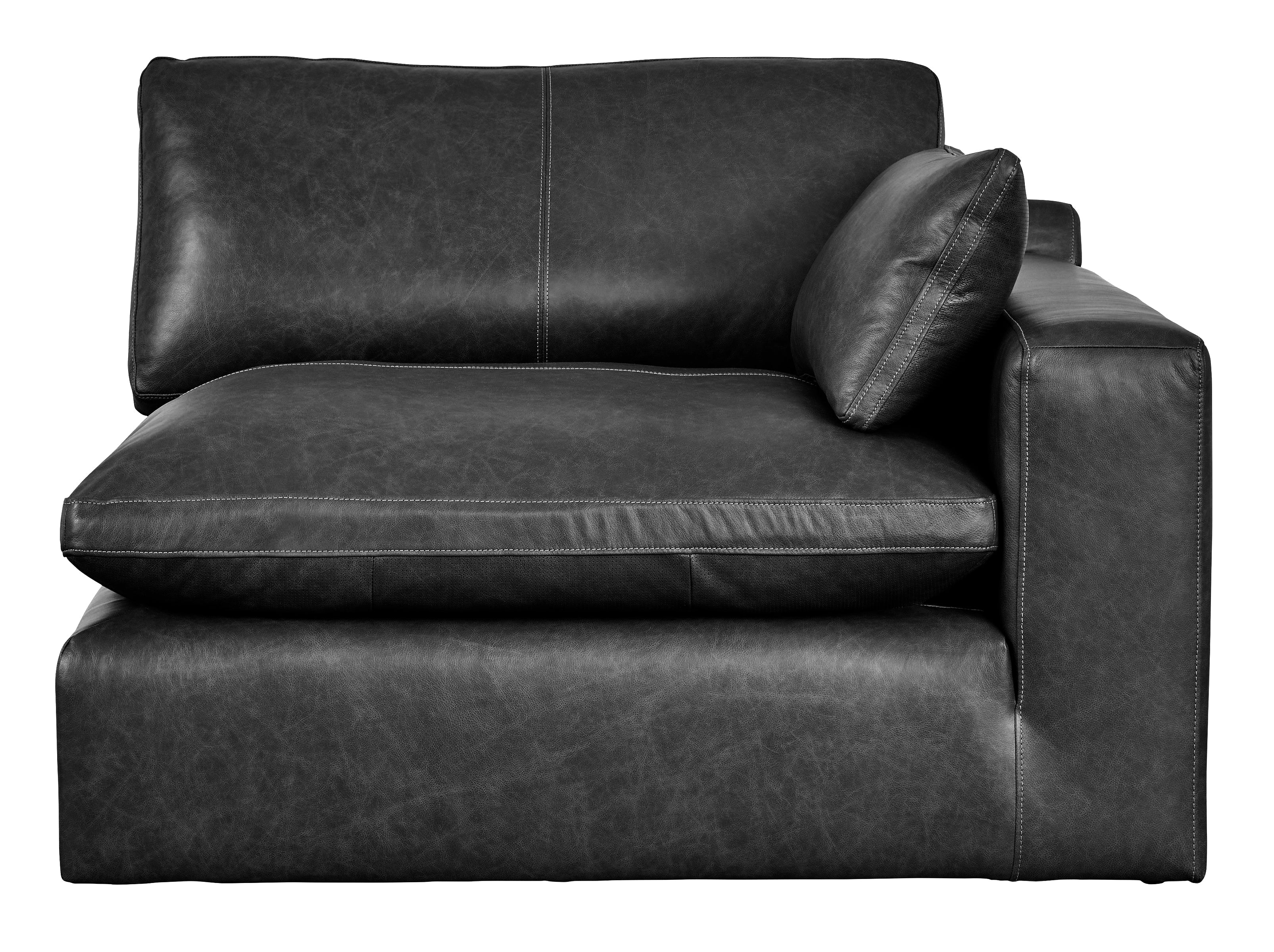 Emilia Black Leather 6-Piece Modular Sectional - Image 6