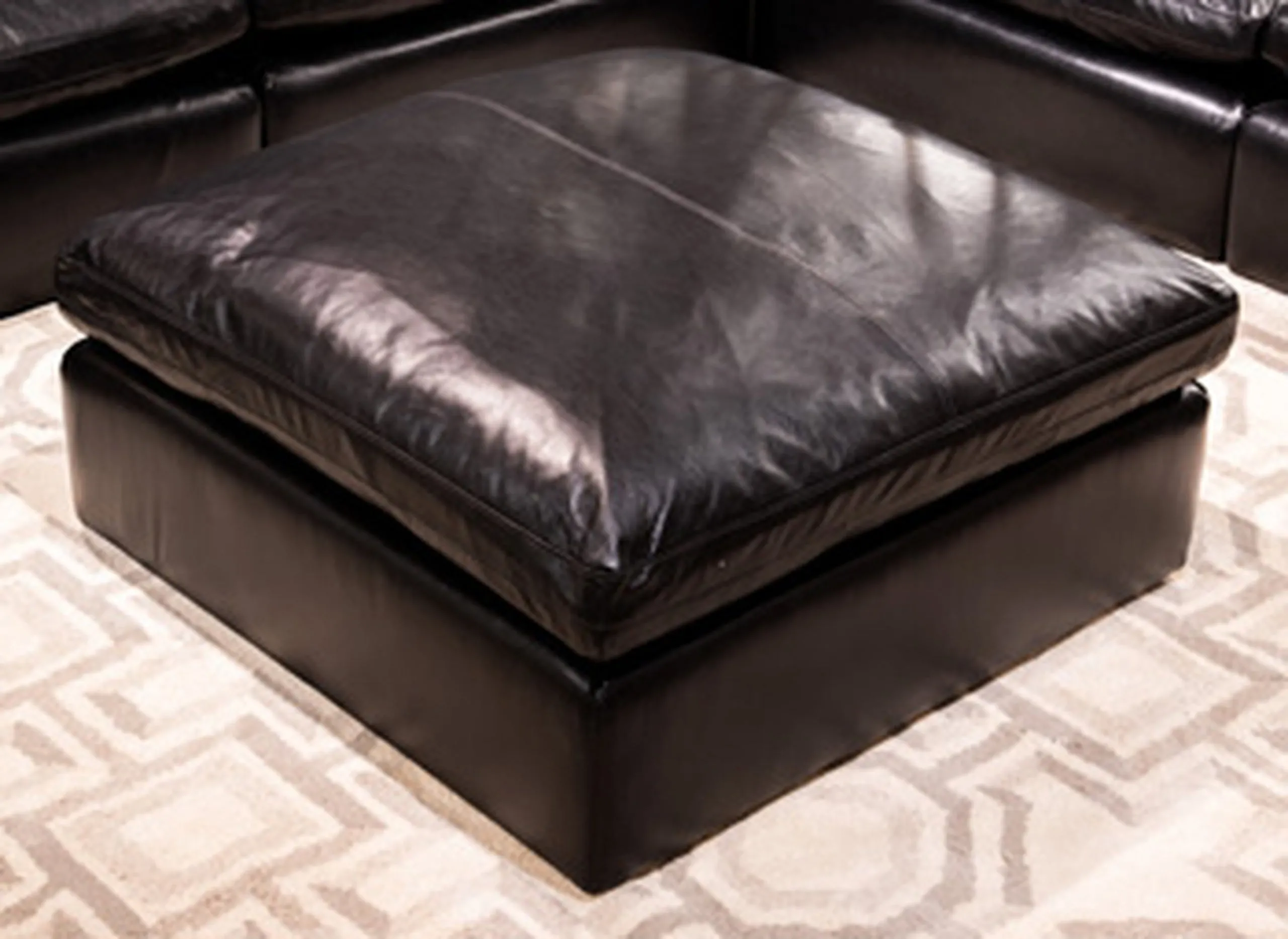 Emilia Black Oversized Accent Ottoman - Image 2