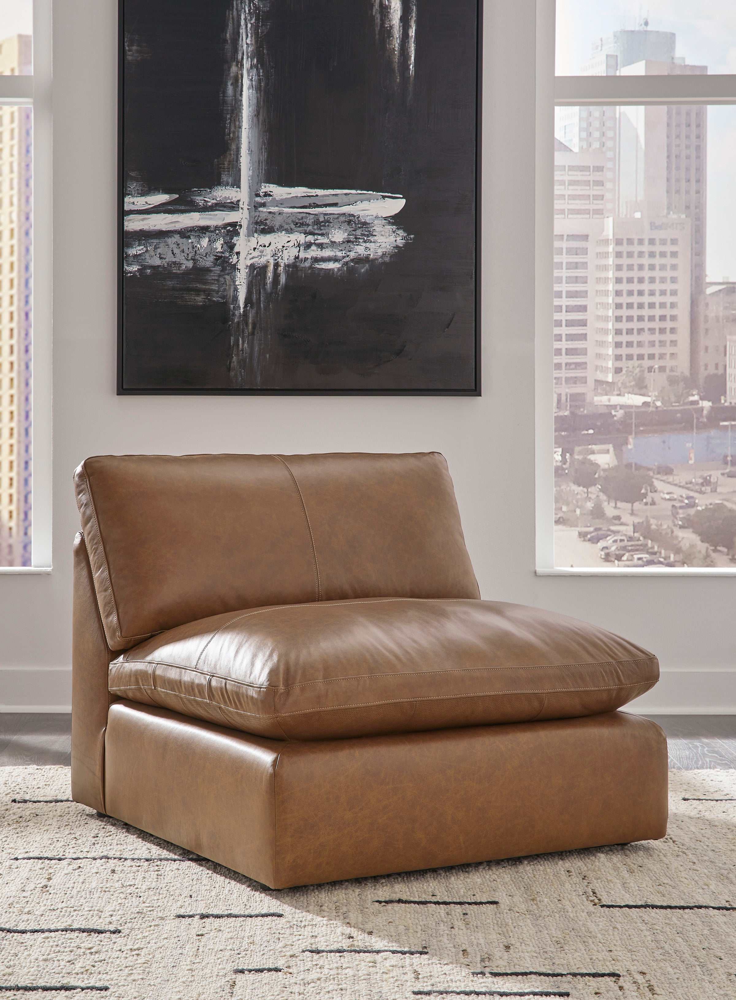 Emilia Caramel Leather Modular Sofa and Loveseat - Image 6