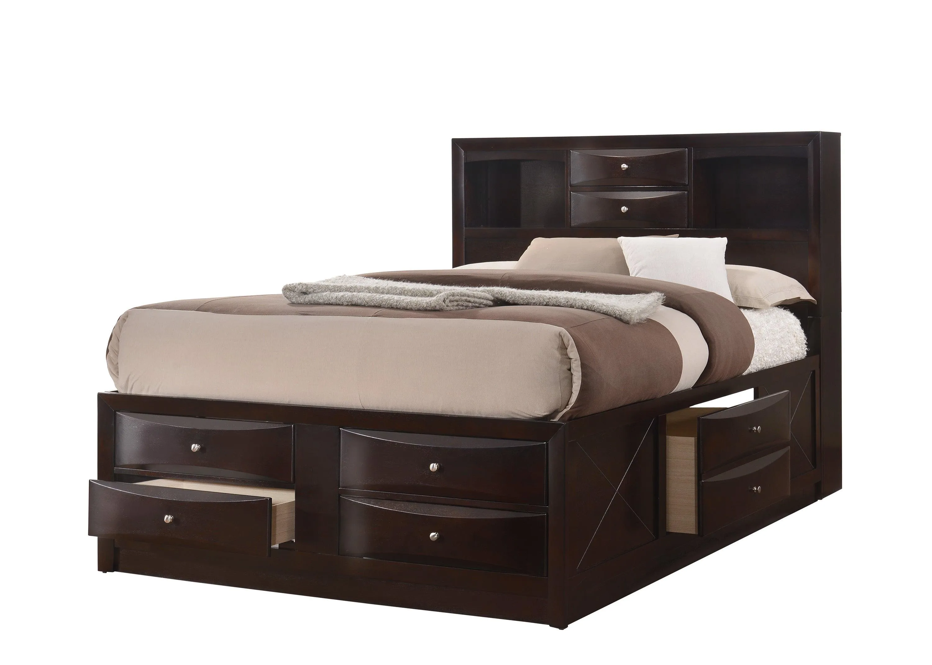 Emily Dark Cherry Storage Platform Bedroom Set - Image 3