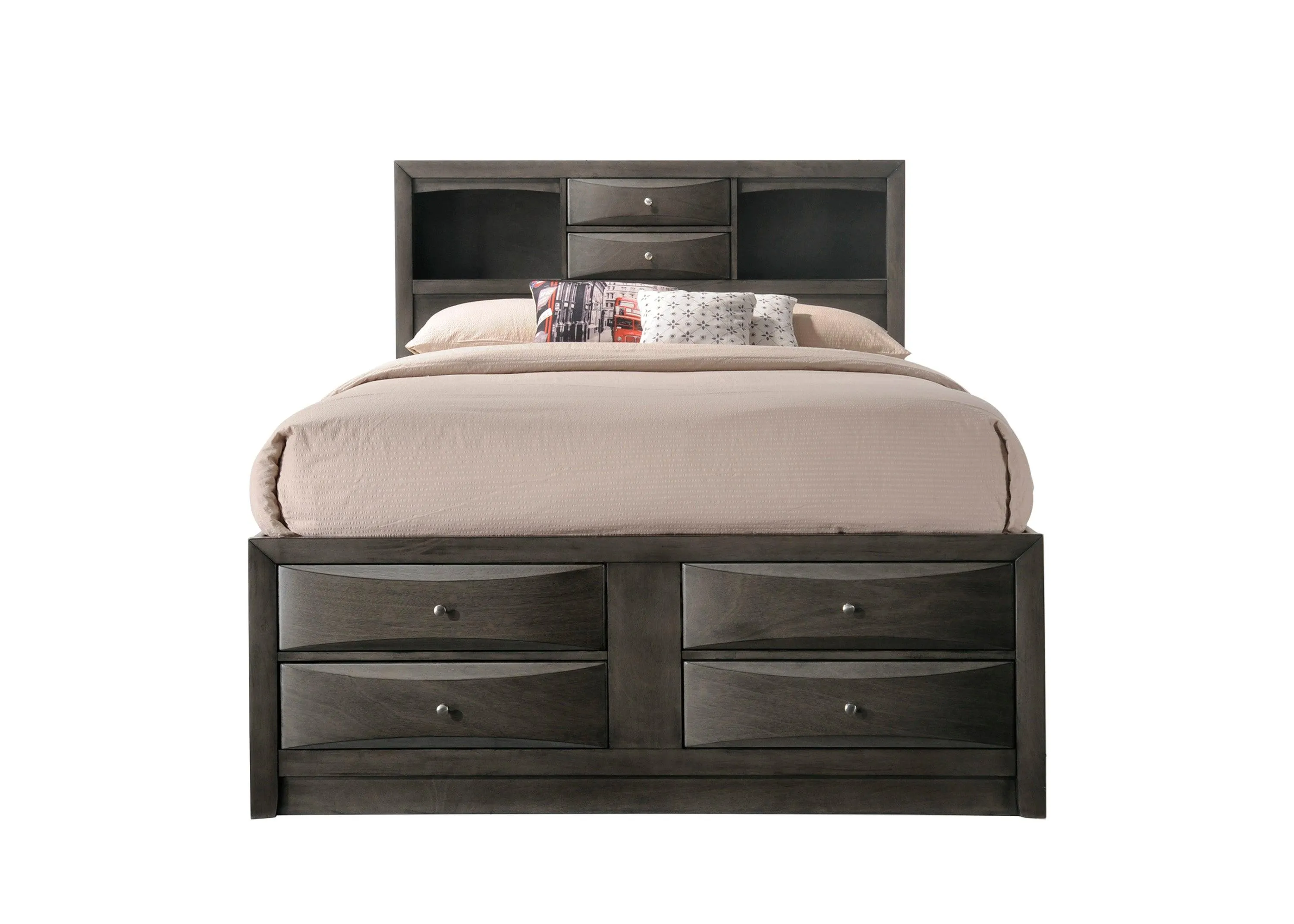 Emily Gray Queen Storage Platform Bed - Image 4