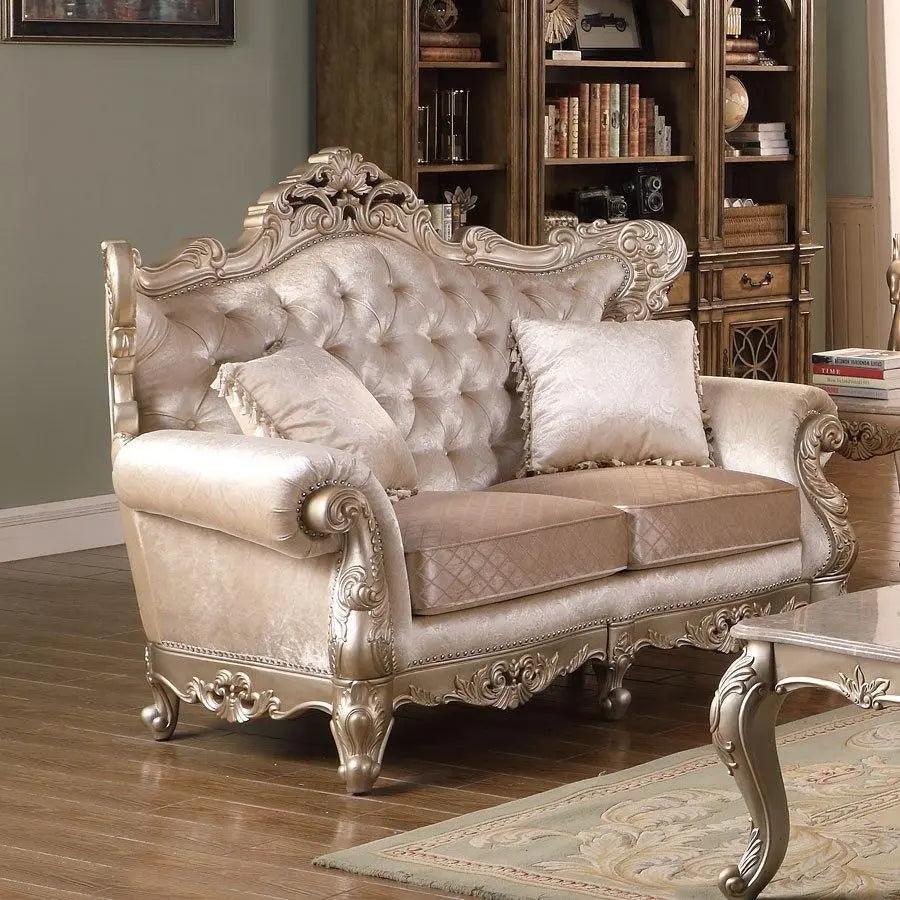 Emily Transitional Beige Wood Finish Living Room Set - Image 4