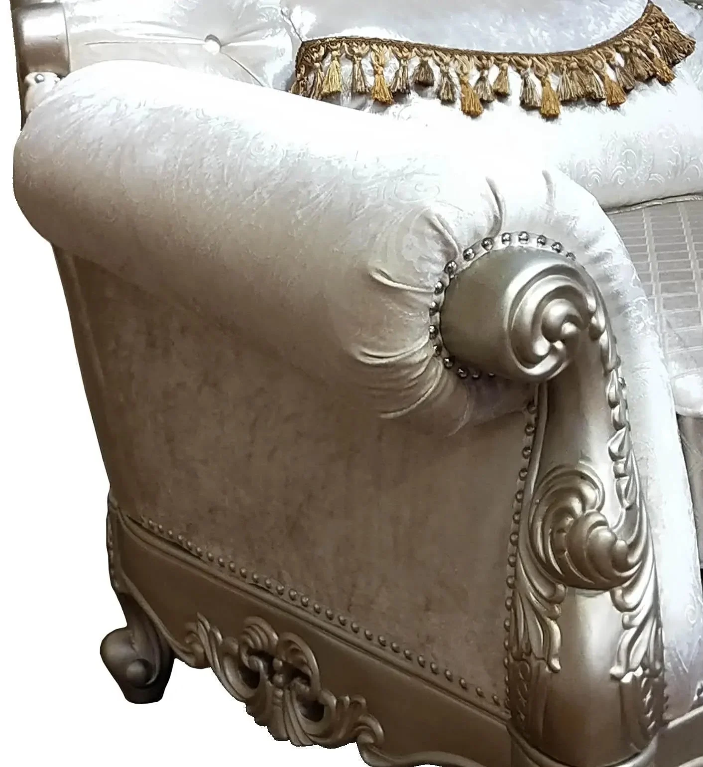 Emily Transitional Style Chair In Champagne Finish Wood - Image 4