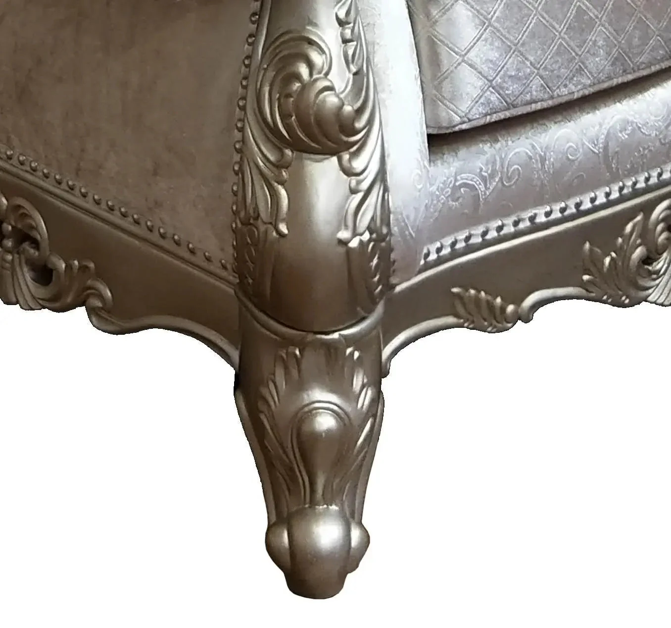 Emily Transitional Style Chair In Champagne Finish Wood - Image 5