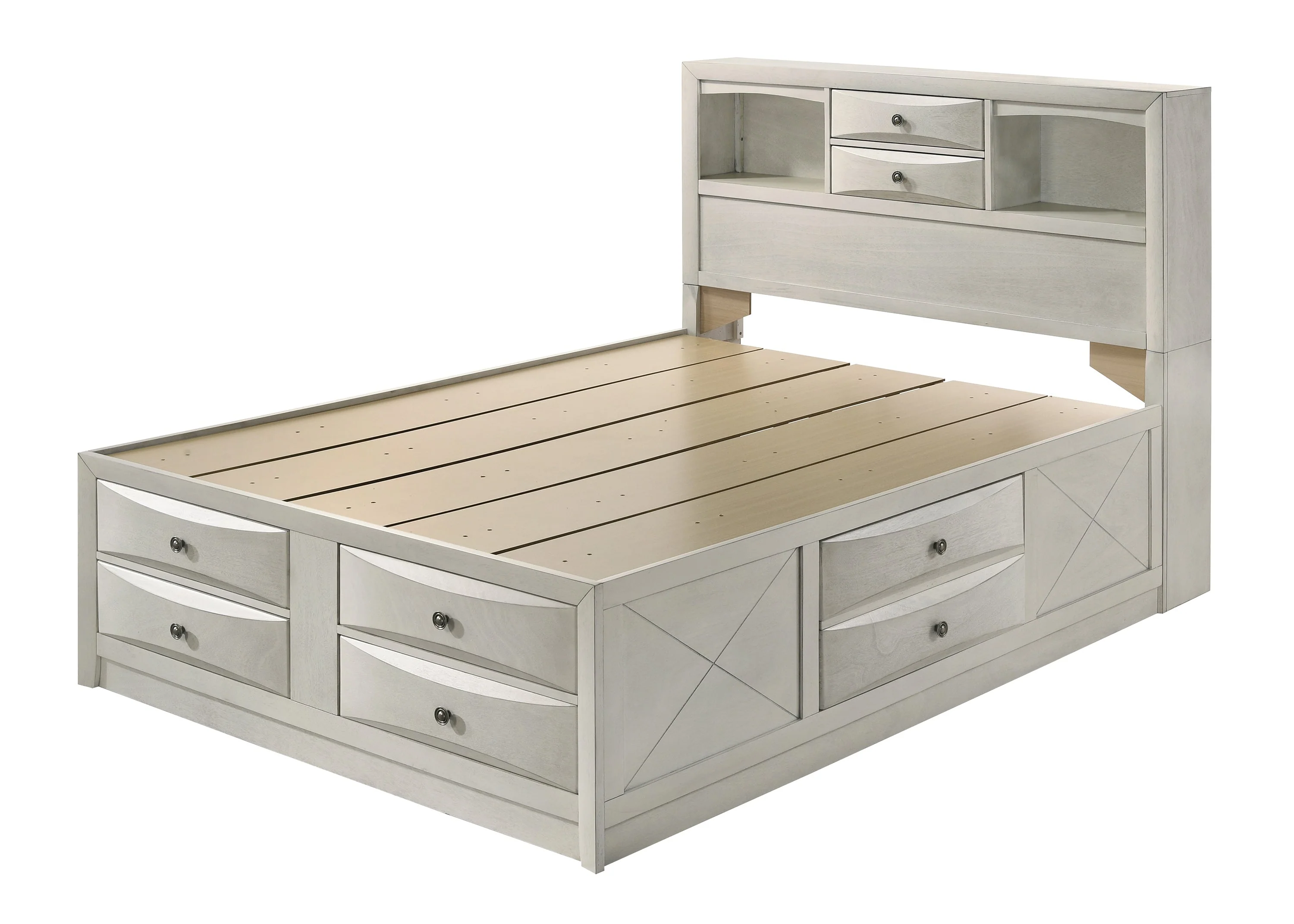 Emily White Queen Storage Platform Bed - Image 2