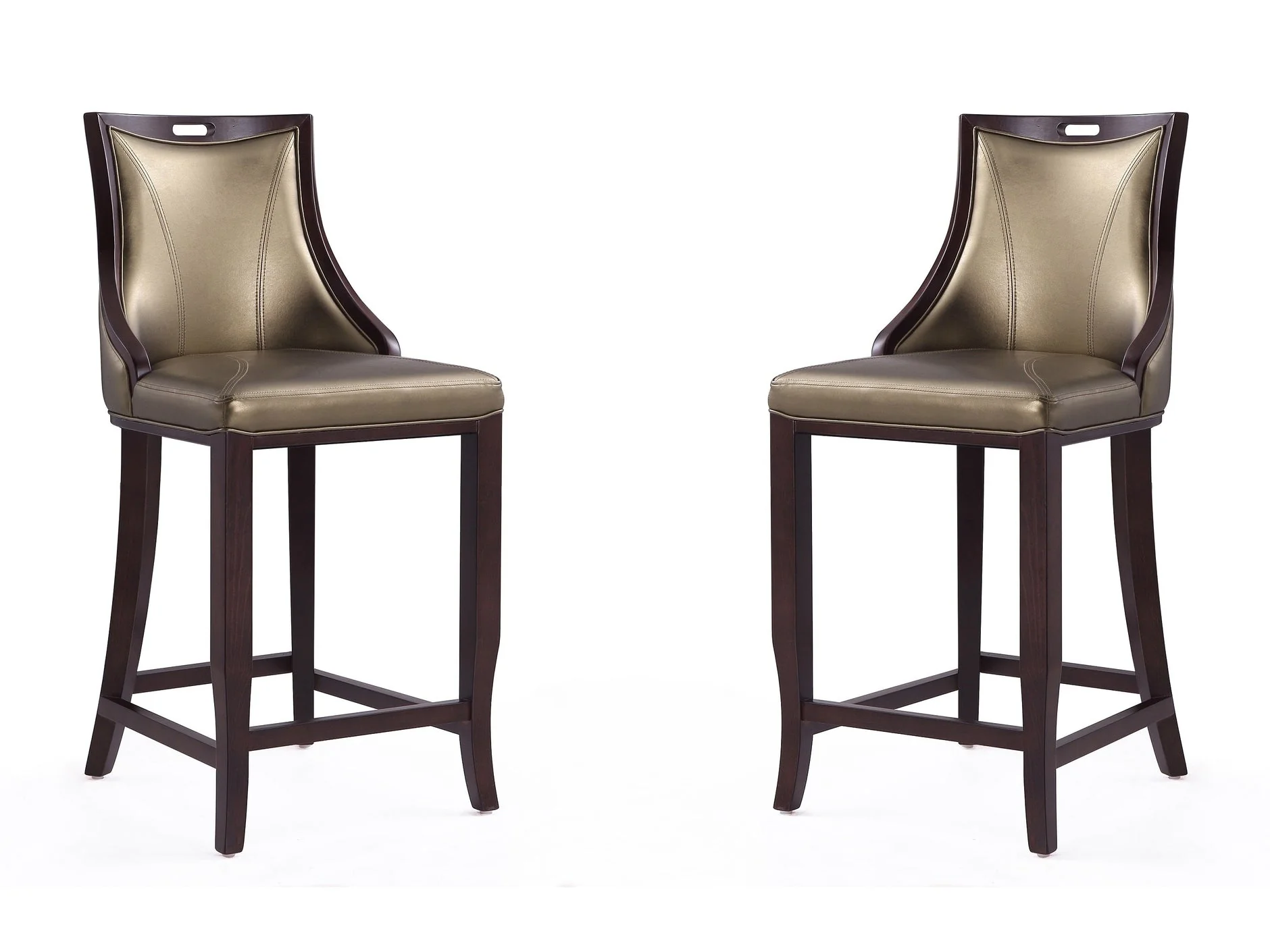Emperor Bar Stool in Bronze and Walnut (set of 2)