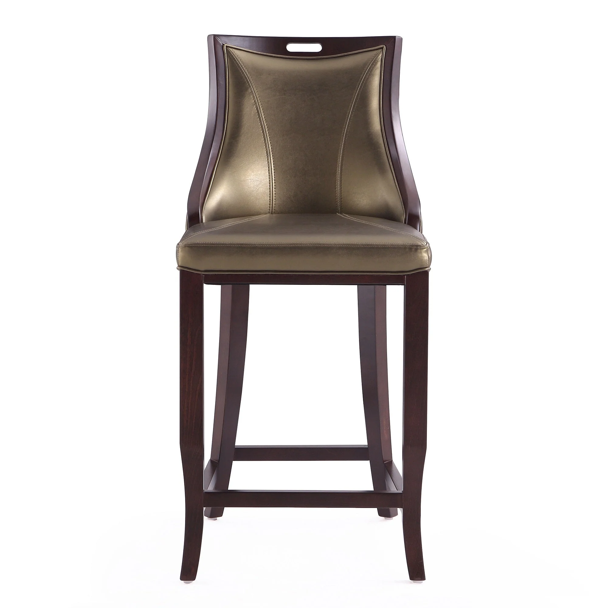 Emperor Bar Stool in Bronze and Walnut (set of 2) - Image 5