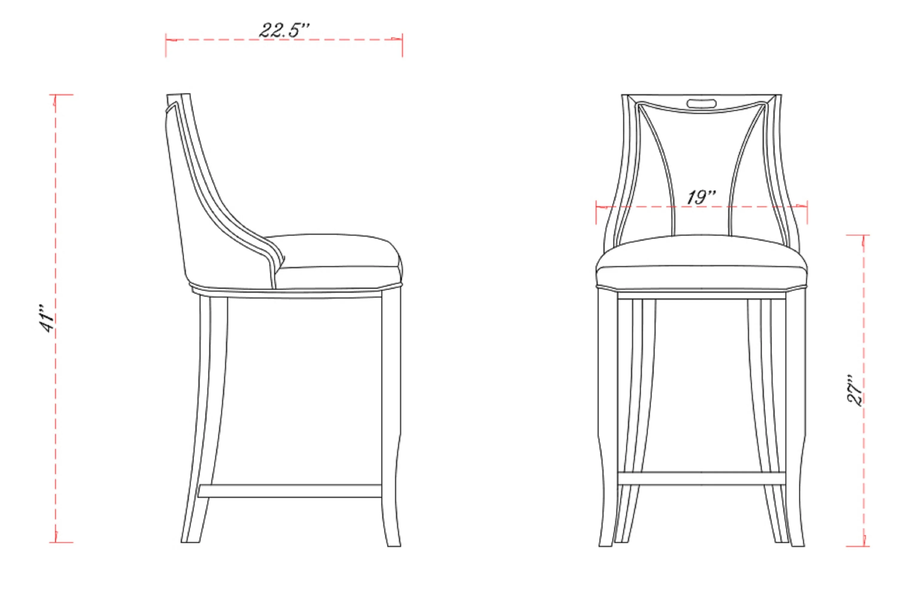 Emperor Bar Stool in Pearl White and Walnut (Set of 2) - Image 3