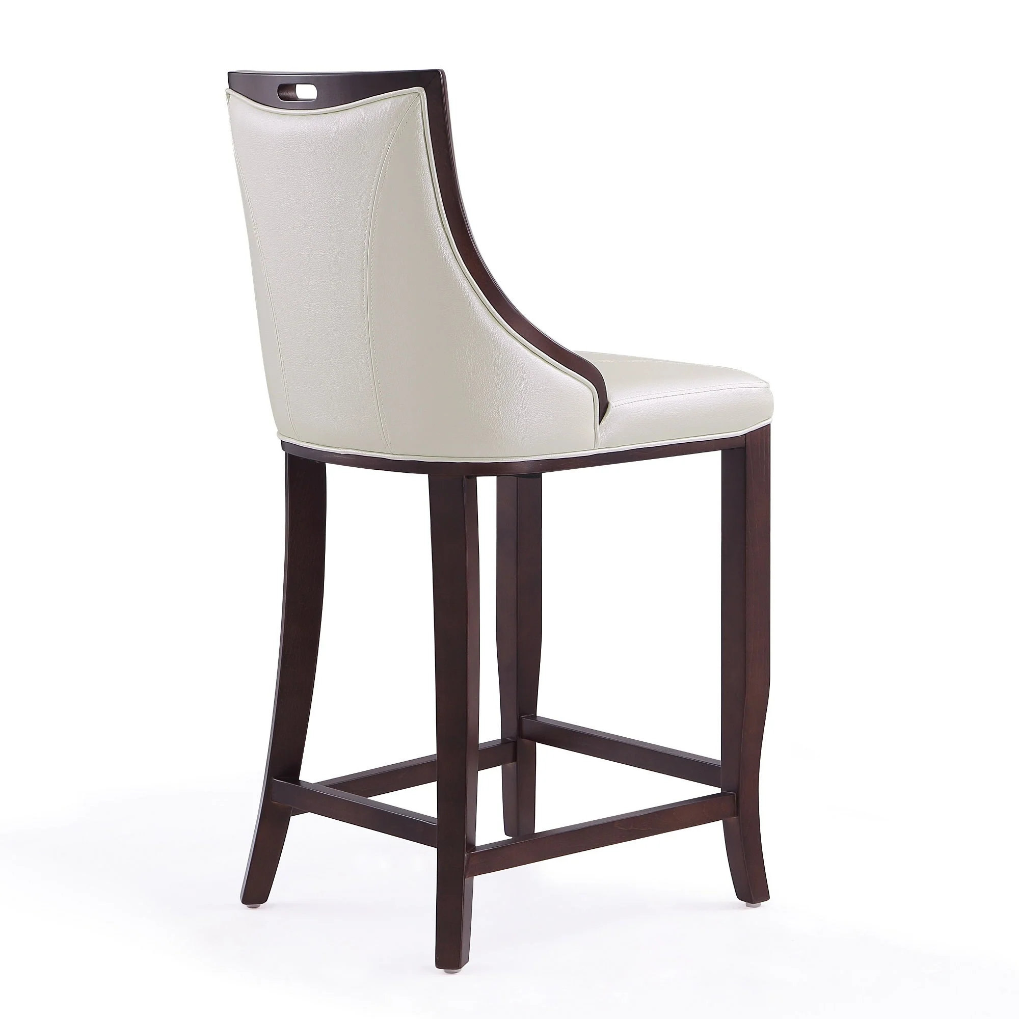 Emperor Bar Stool in Pearl White and Walnut (Set of 2) - Image 7