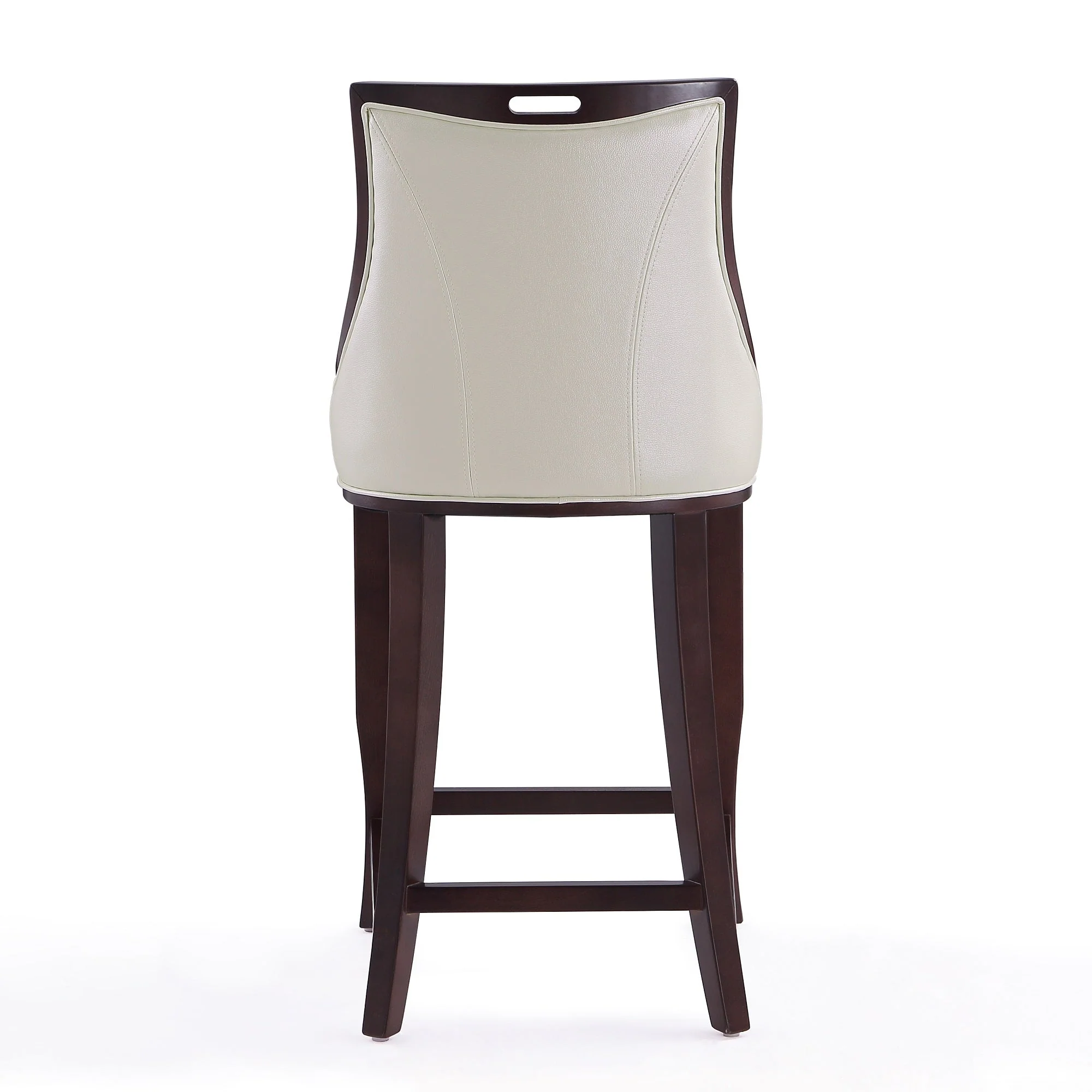 Emperor Bar Stool in Pearl White and Walnut (Set of 3) - Image 8