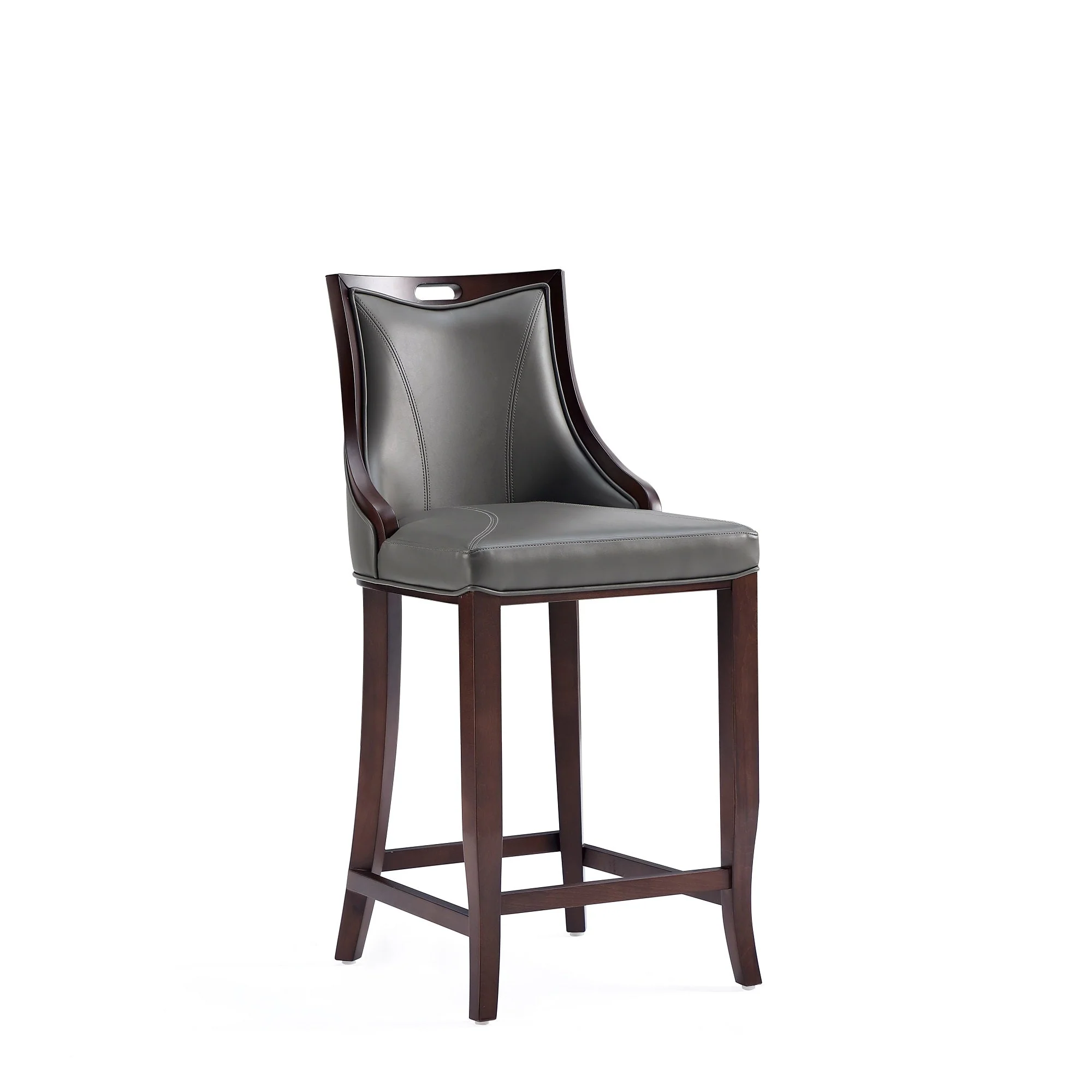 Emperor Faux Leather Barstool in Pebble Grey (set of 2) - Image 4
