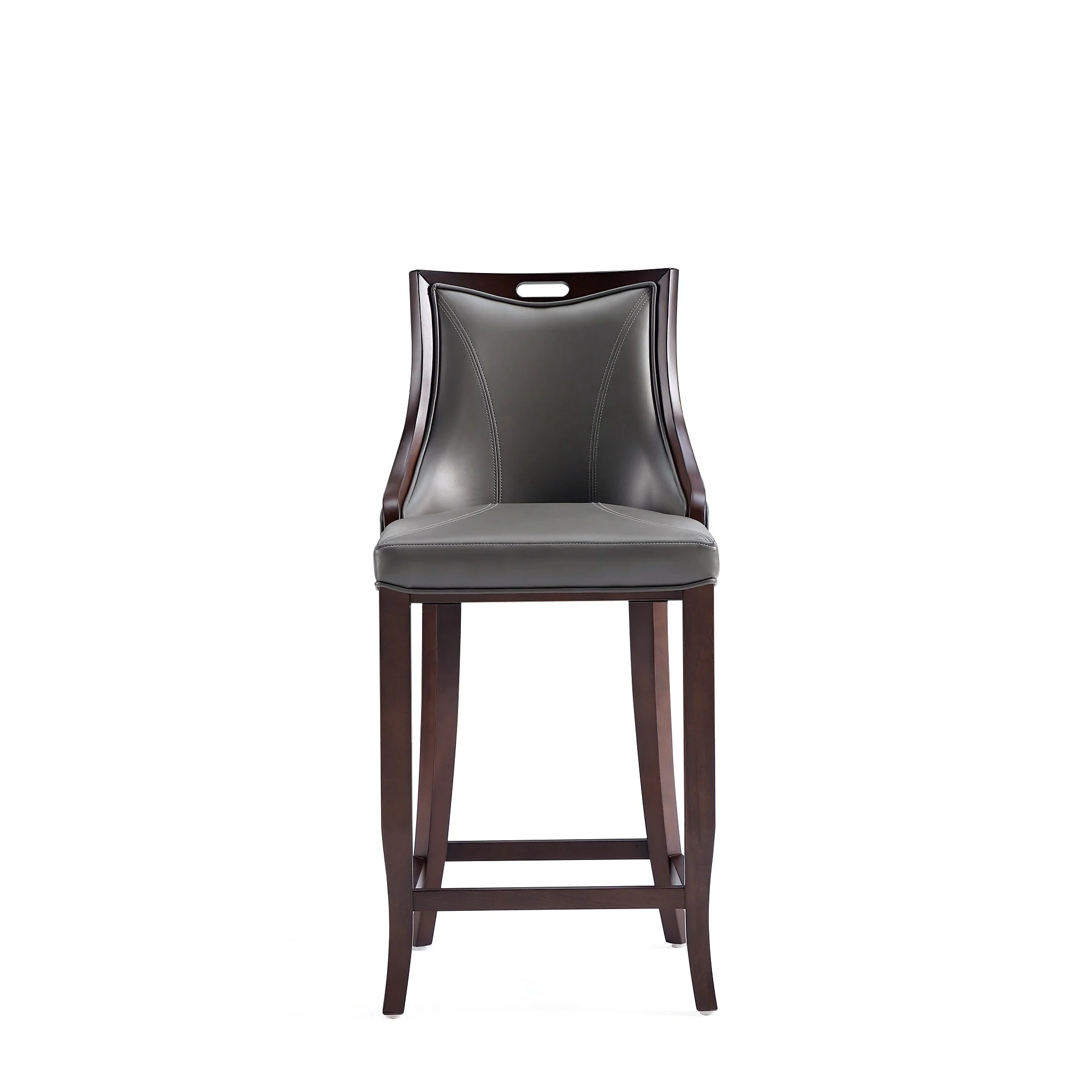 Emperor Faux Leather Barstool in Pebble Grey (set of 2) - Image 5