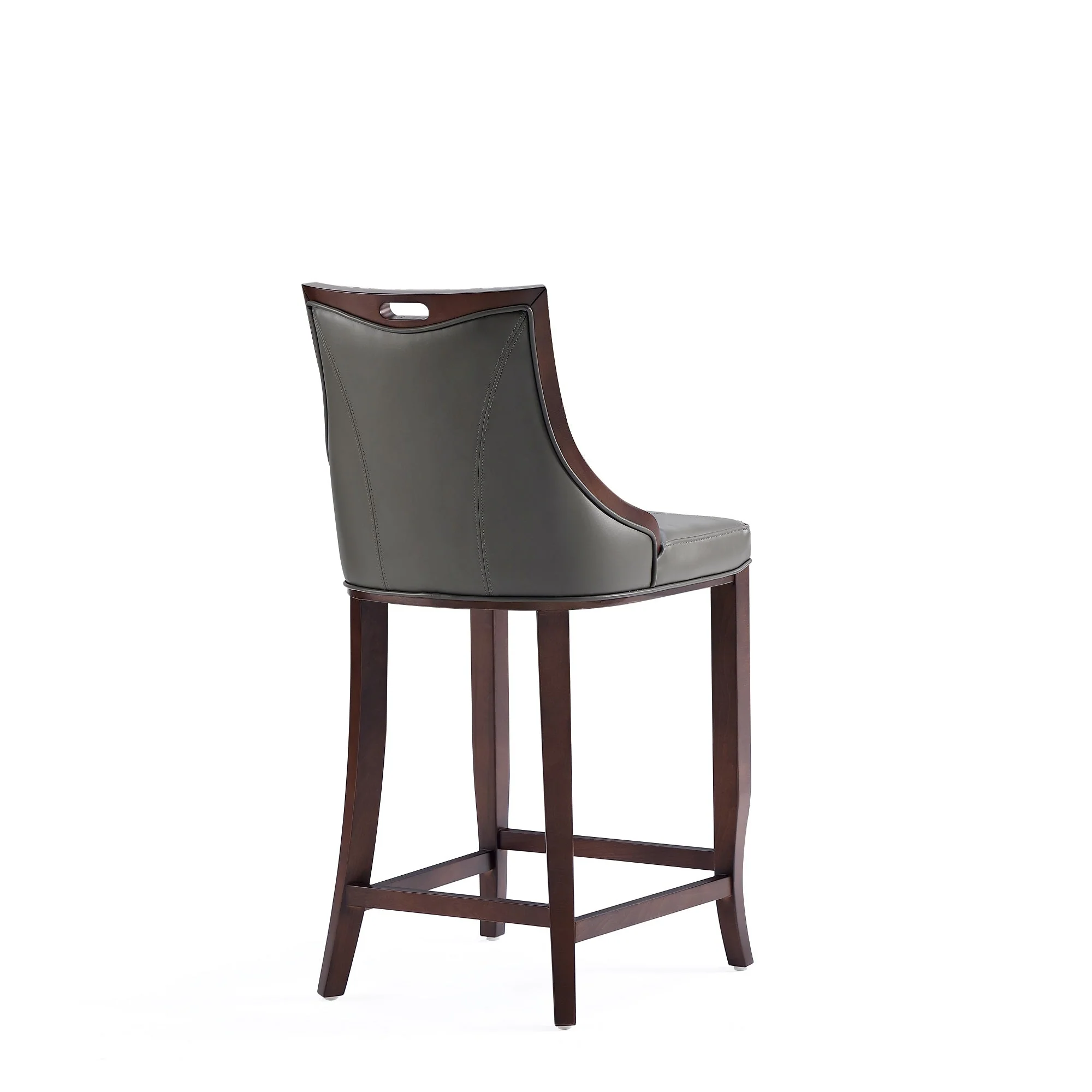 Emperor Faux Leather Barstool in Pebble Grey (set of 2) - Image 7