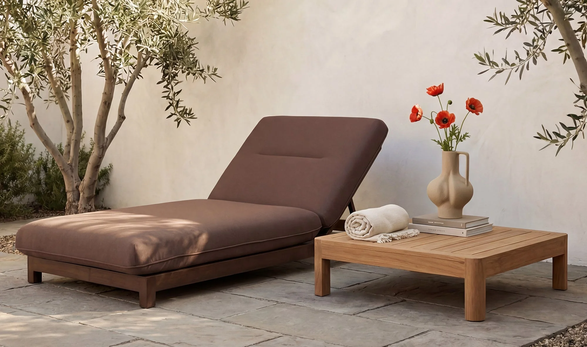 Enzo Outdoor Adjustable Lounge Chair Brown - Image 5