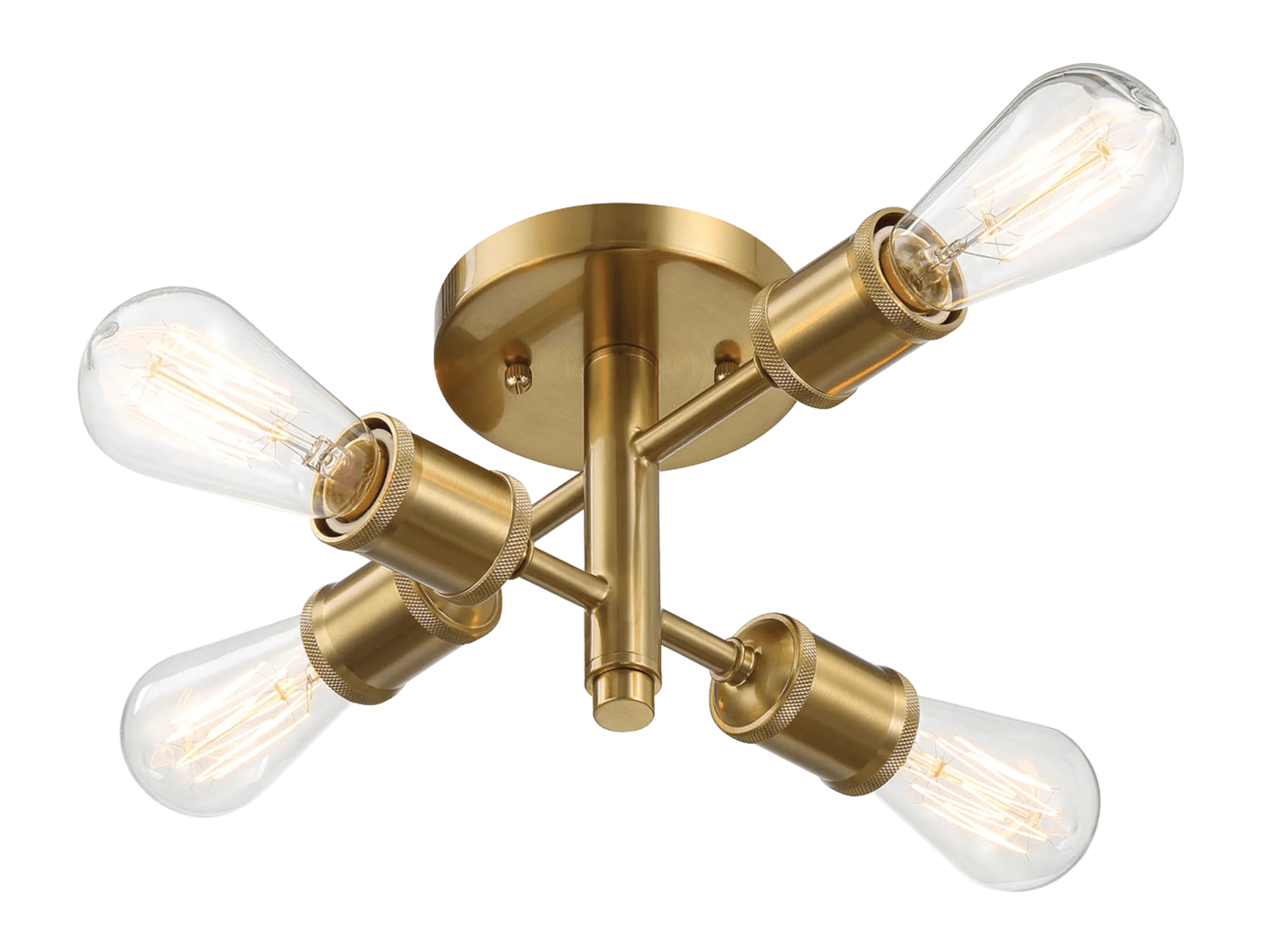 Ephemeral Four Lights Semi Flush Mount Retro Hallway Kitchen Bedroom Living Room Ceiling Pendant 11"W × 6.5"H - Image 3