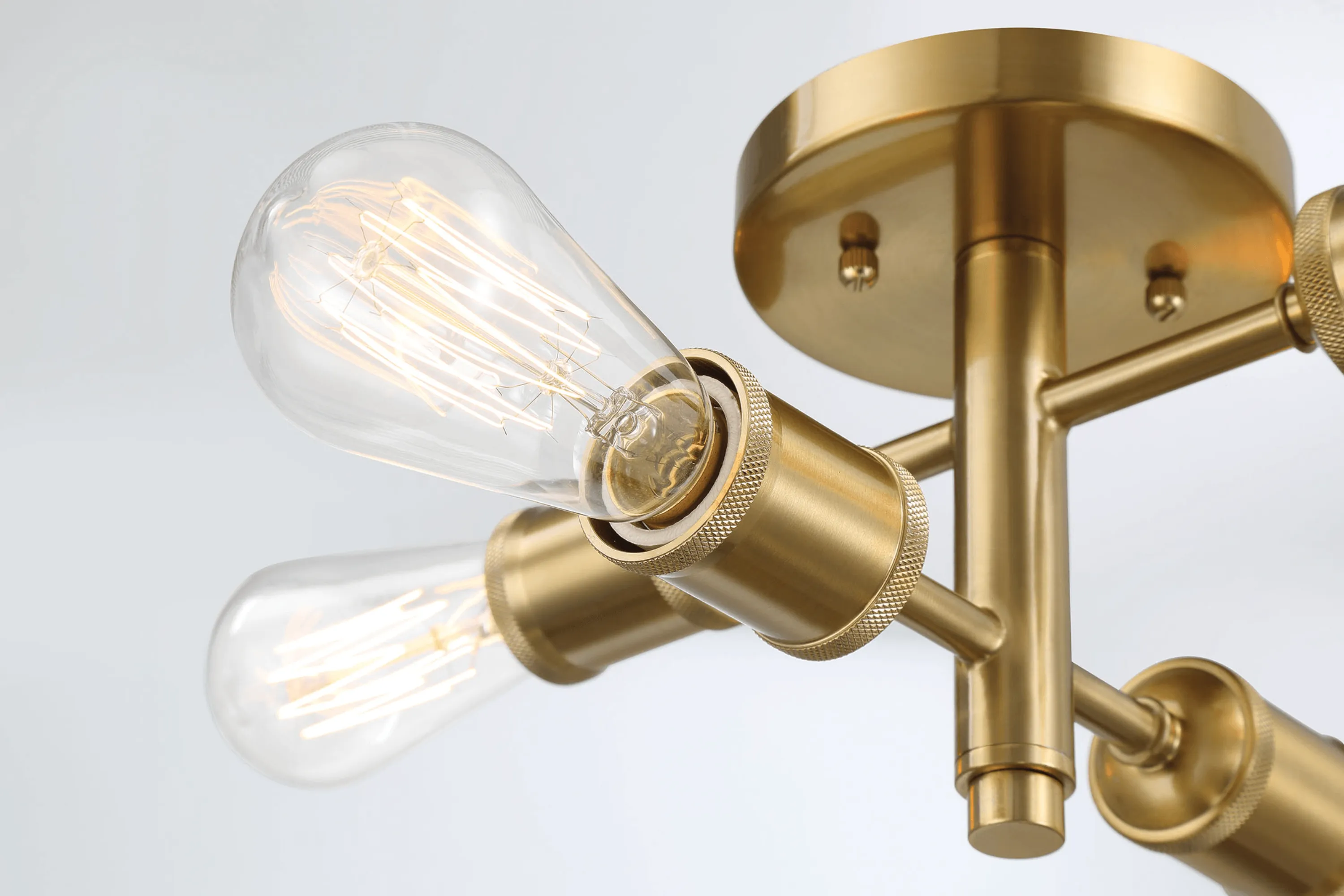 Ephemeral Four Lights Semi Flush Mount Retro Hallway Kitchen Bedroom Living Room Ceiling Pendant 11"W × 6.5"H - Image 5