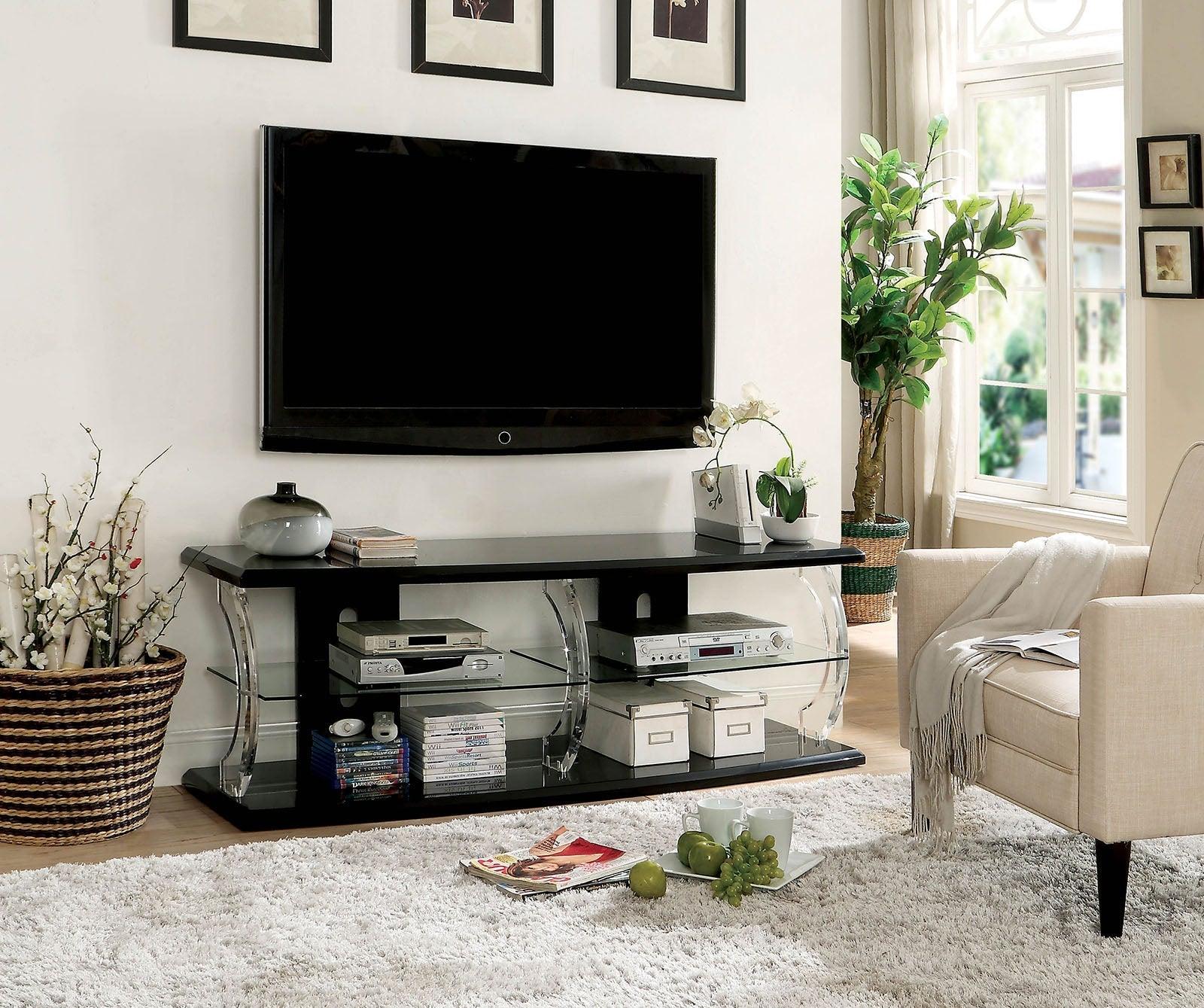 Ernst Black/Clear 60" TV Stand - Image 2