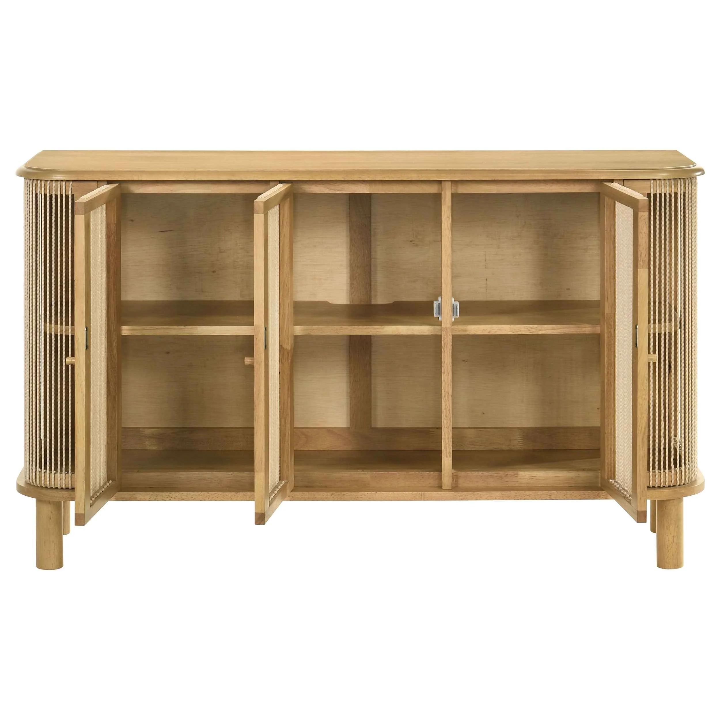Ervine Natural 3-Door Rope Panel Sideboard Accent Storage Cabinet - Image 3