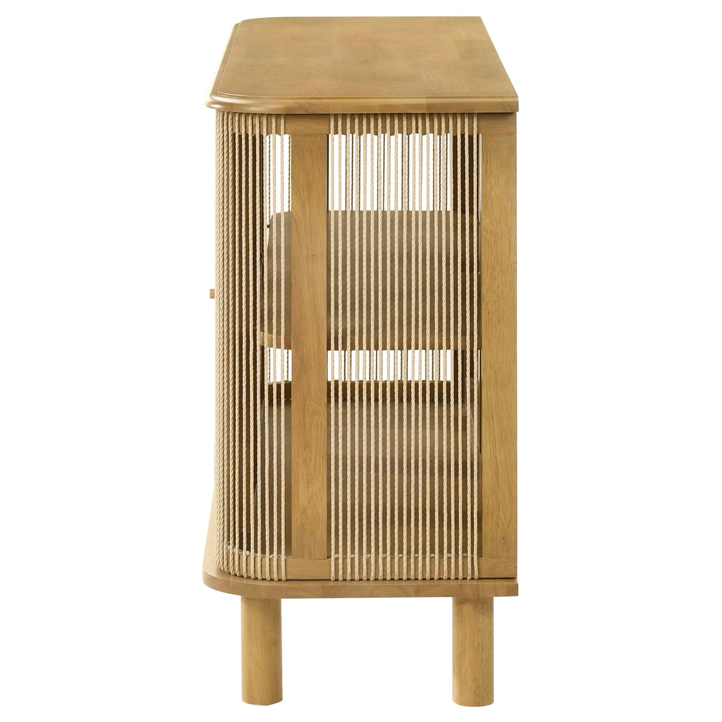 Ervine Natural 3-Door Rope Panel Sideboard Accent Storage Cabinet - Image 5