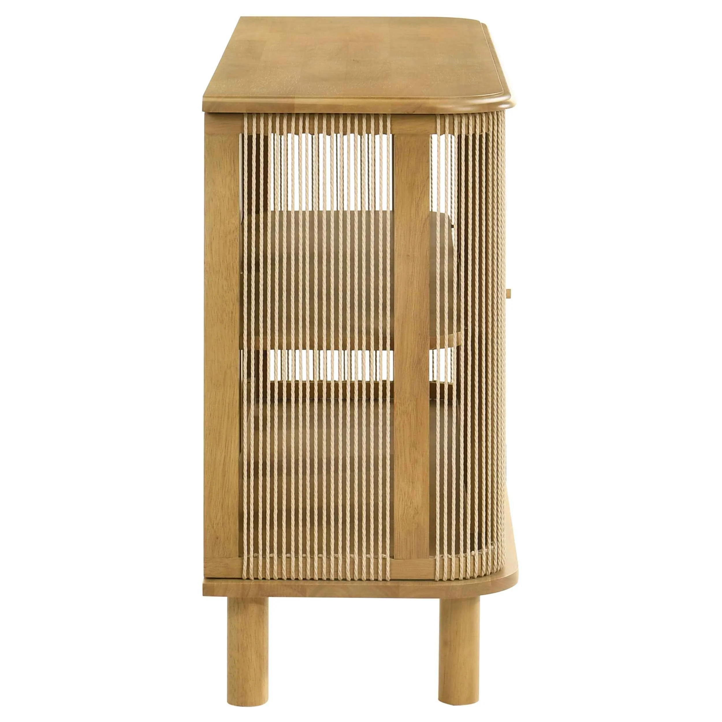 Ervine Natural 3-Door Rope Panel Sideboard Accent Storage Cabinet - Image 9