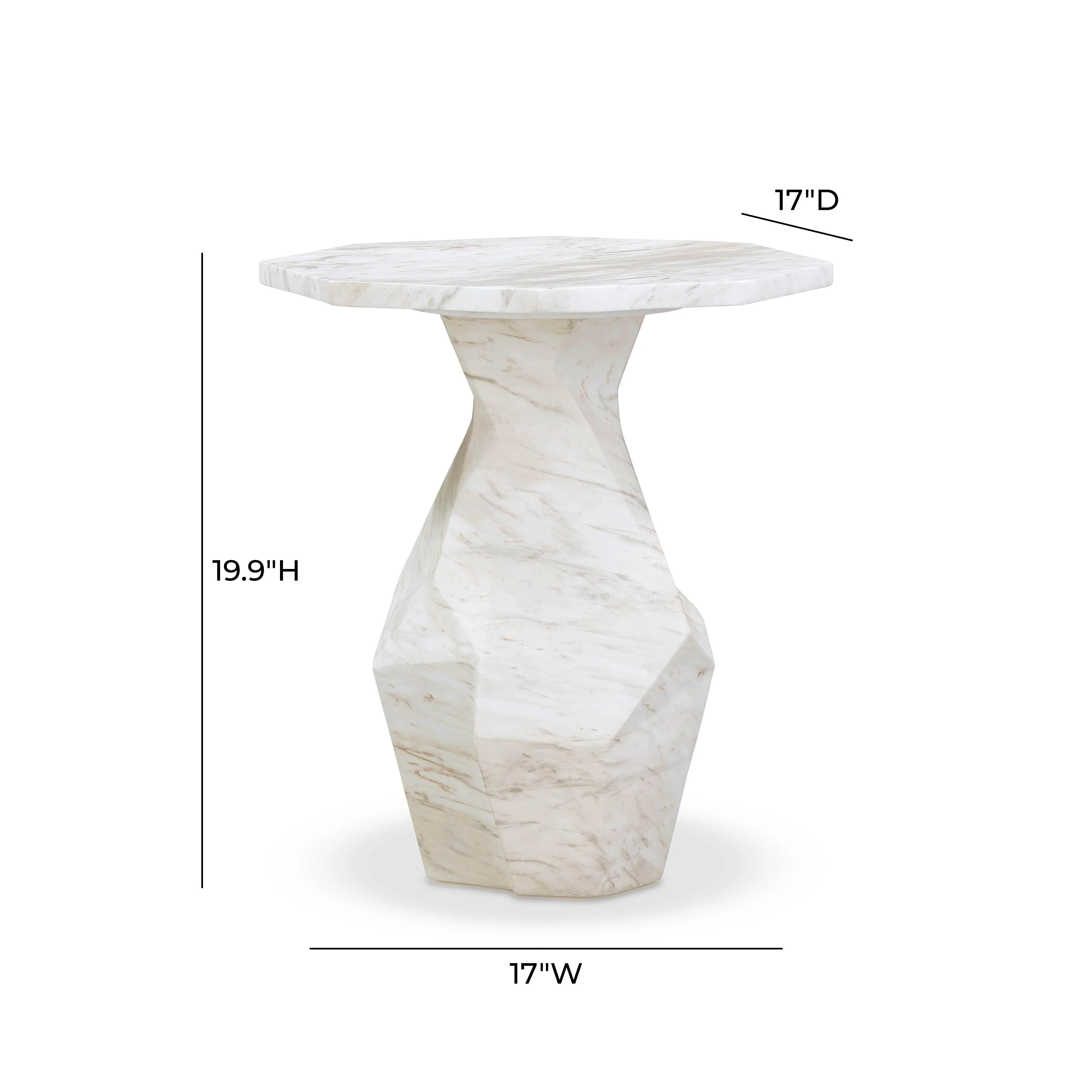 Esme Faux Marble Indoor / Outdoor Round Side Table - Image 6