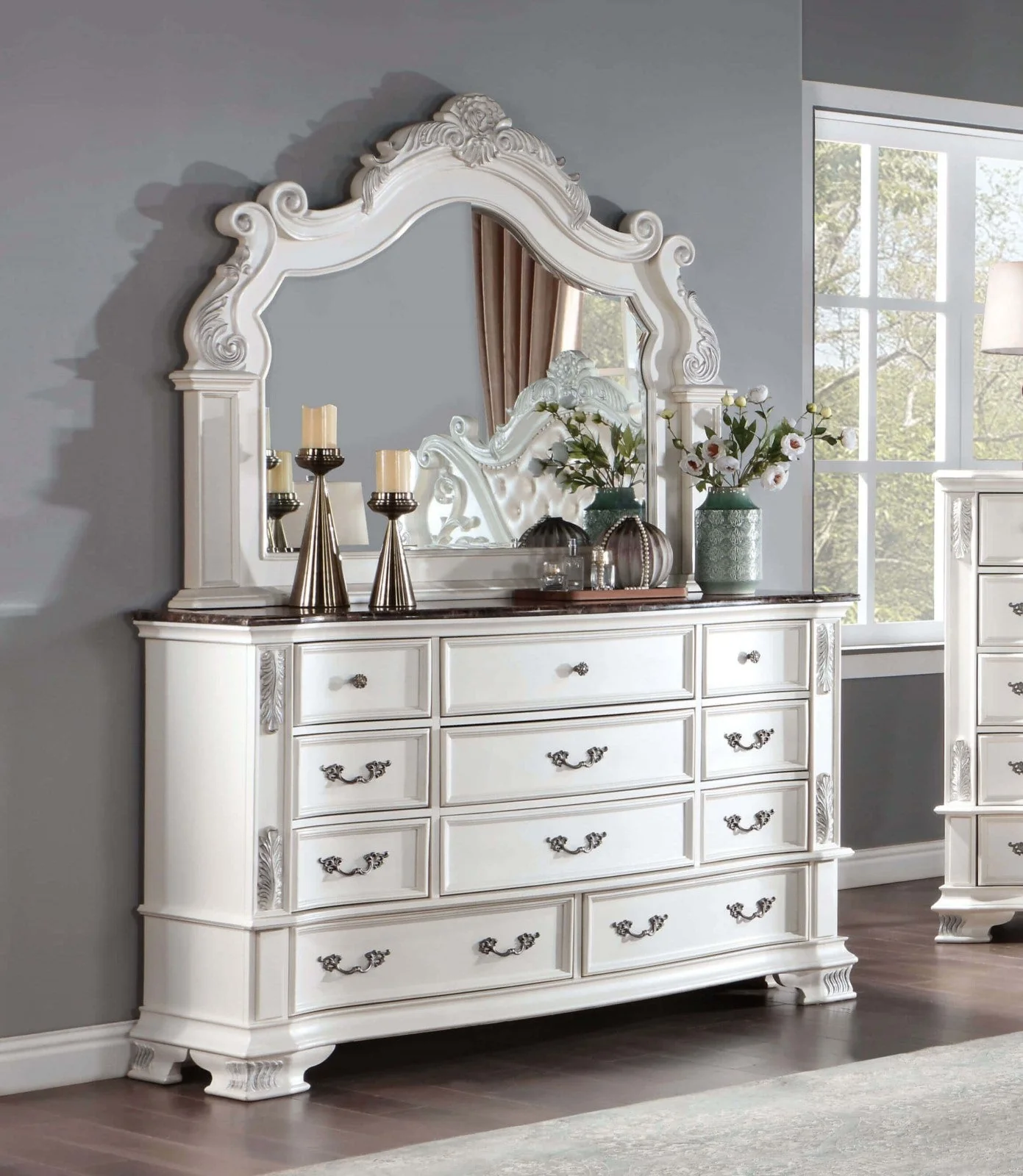 Esparanza Pearl White 4-Piece Queen Bedroom Set - Image 5