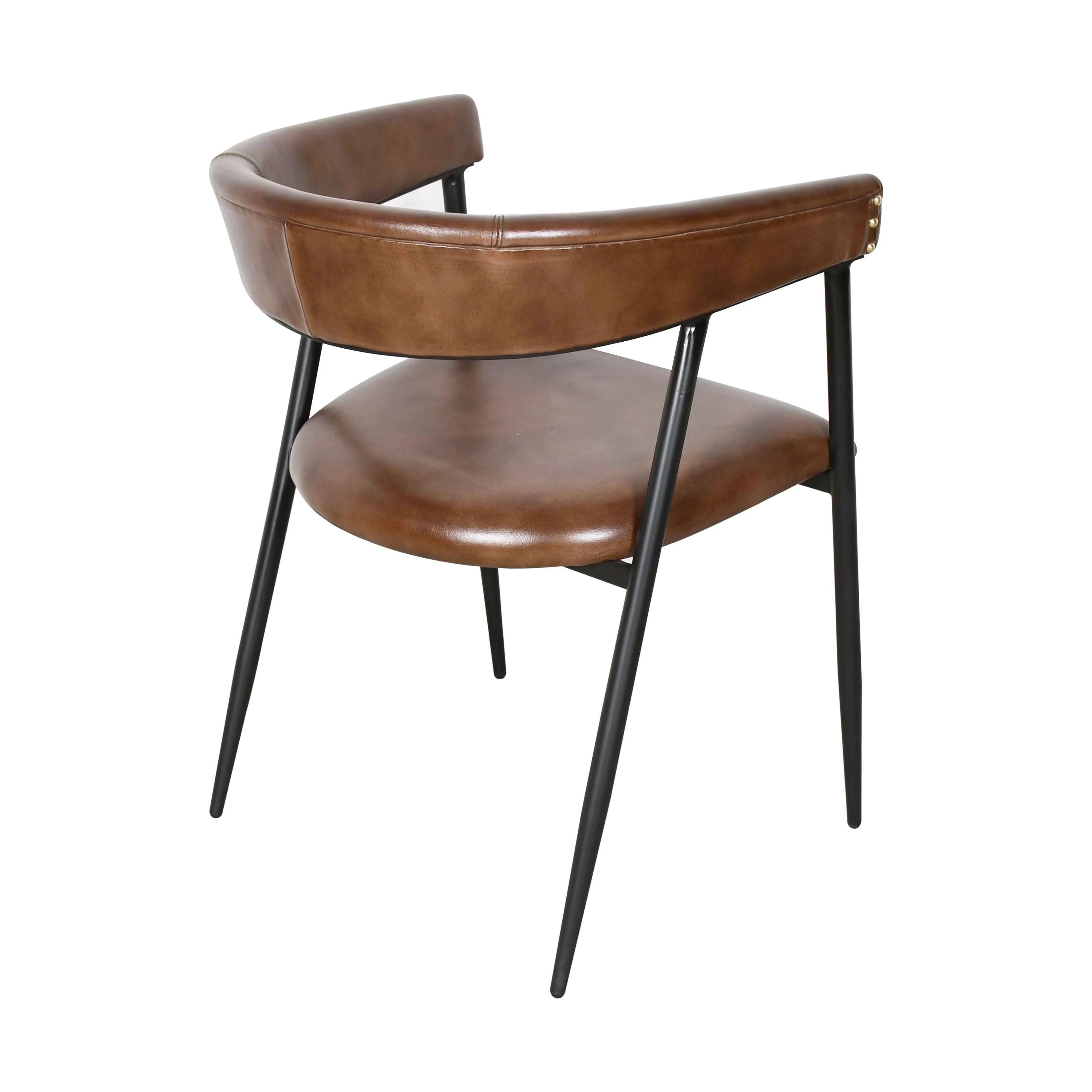 Essex Halstead 23" Dining Chair in Chestnut Leather - Image 4