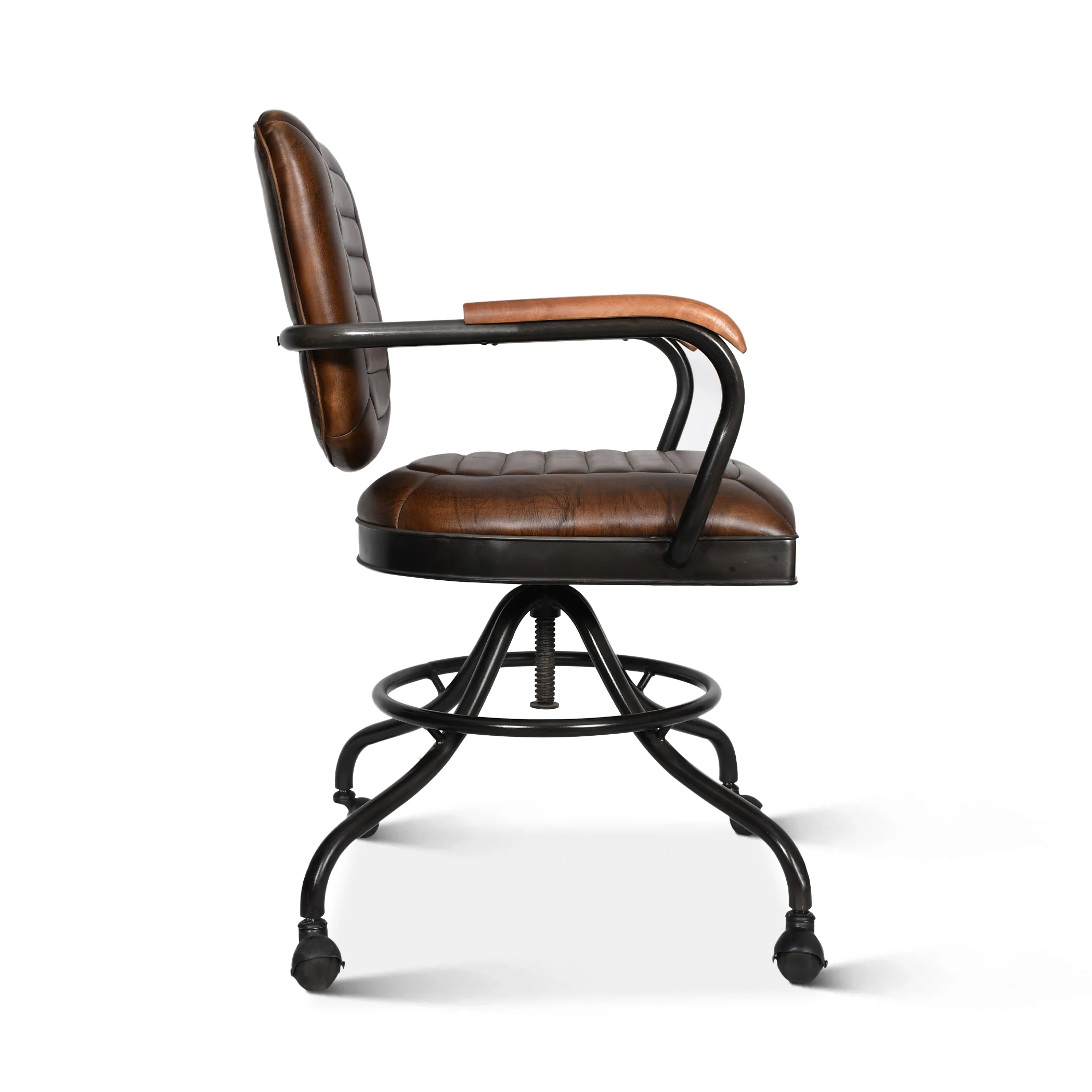 Essex Oden 24" Desk Chair in Antique Whiskey Top Grain Leather - Image 4