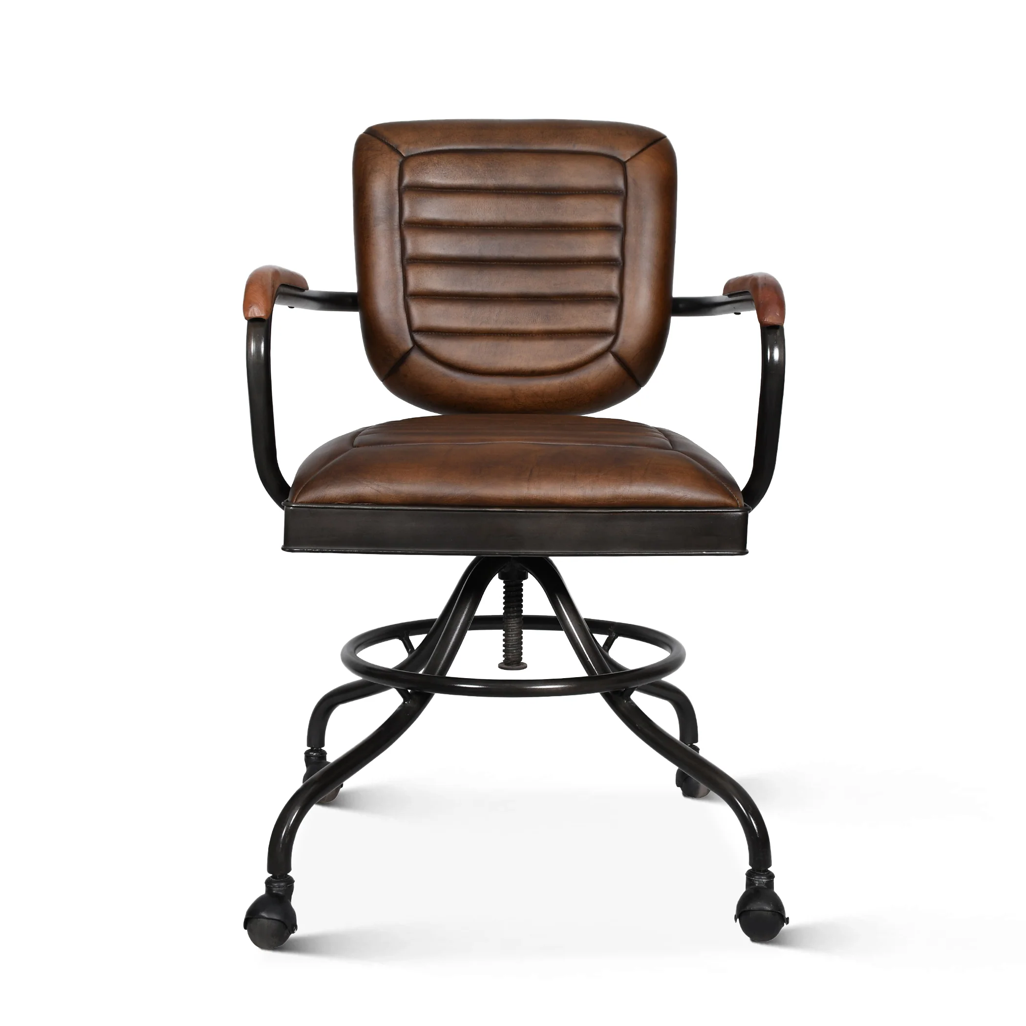 Essex Oden 24" Desk Chair in Antique Whiskey Top Grain Leather - Image 5