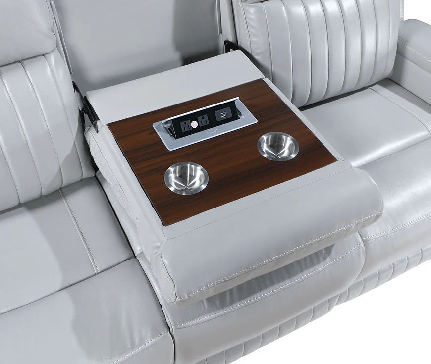 Ethan Light Grey 3-Piece Reclining Living Room Set - Image 2