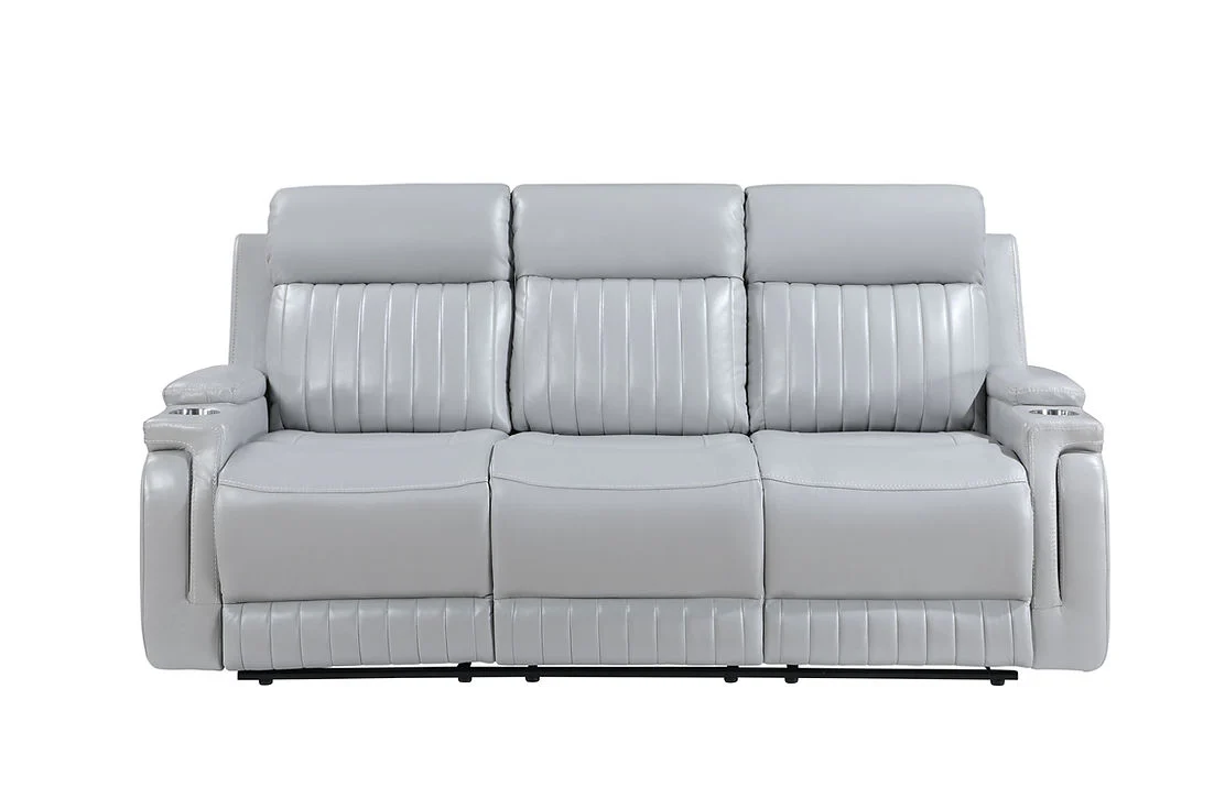 Ethan Light Grey 3-Piece Reclining Living Room Set - Image 3