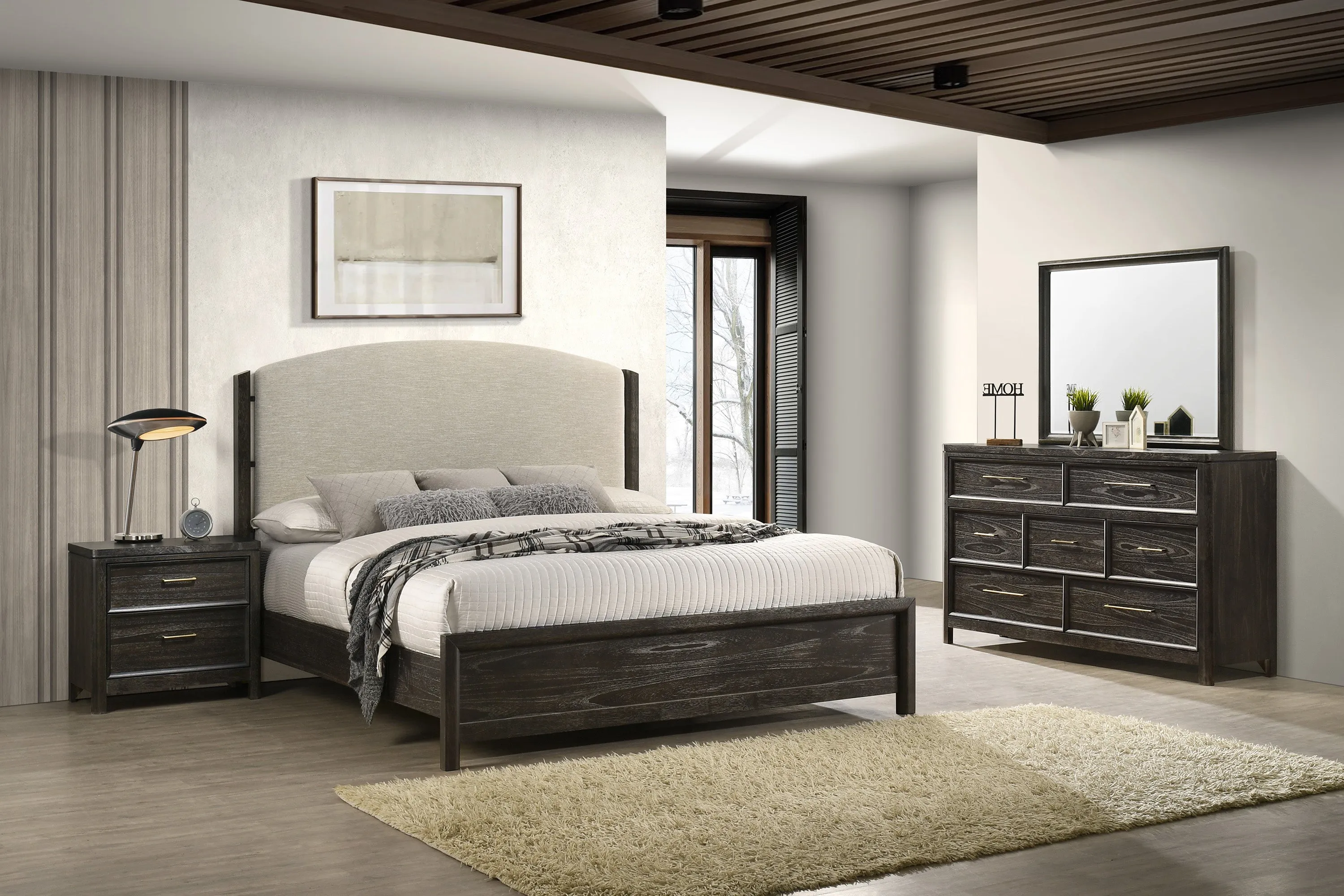 Ethel Dark Brown Panel Bedroom Set