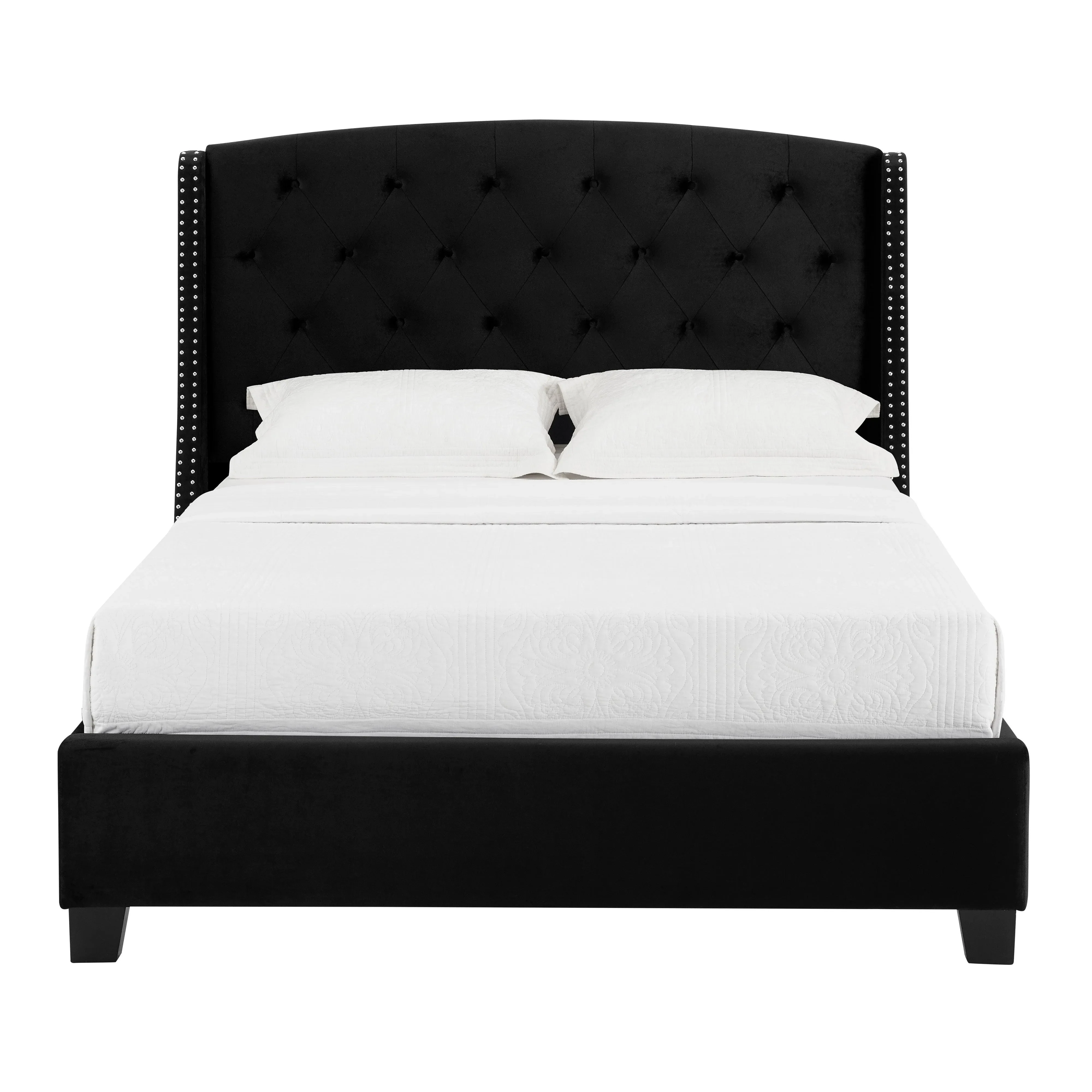 Eva Black Velvet King Upholstered Bed - Image 5
