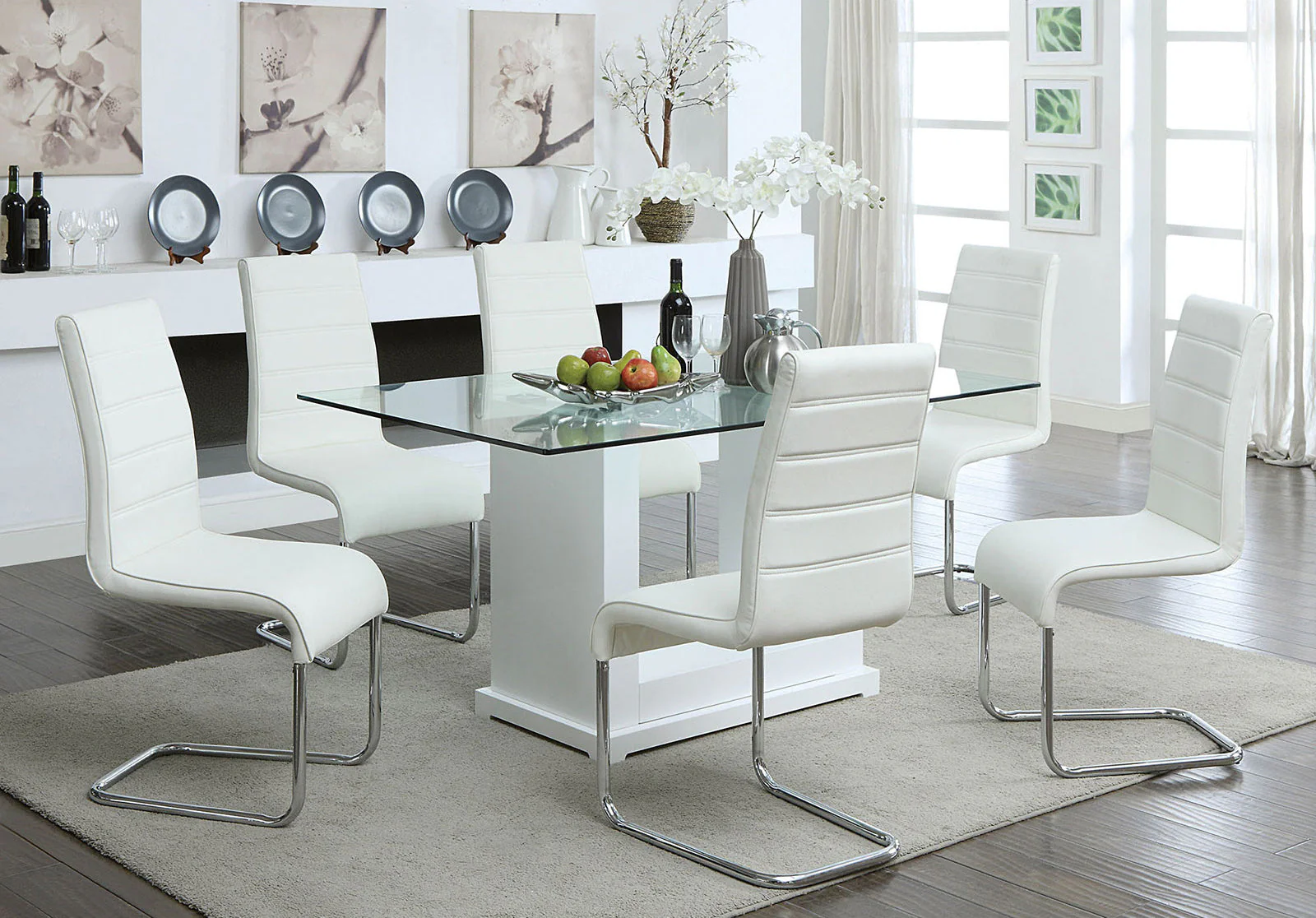 Eva White/Clear Dining Table - Image 2