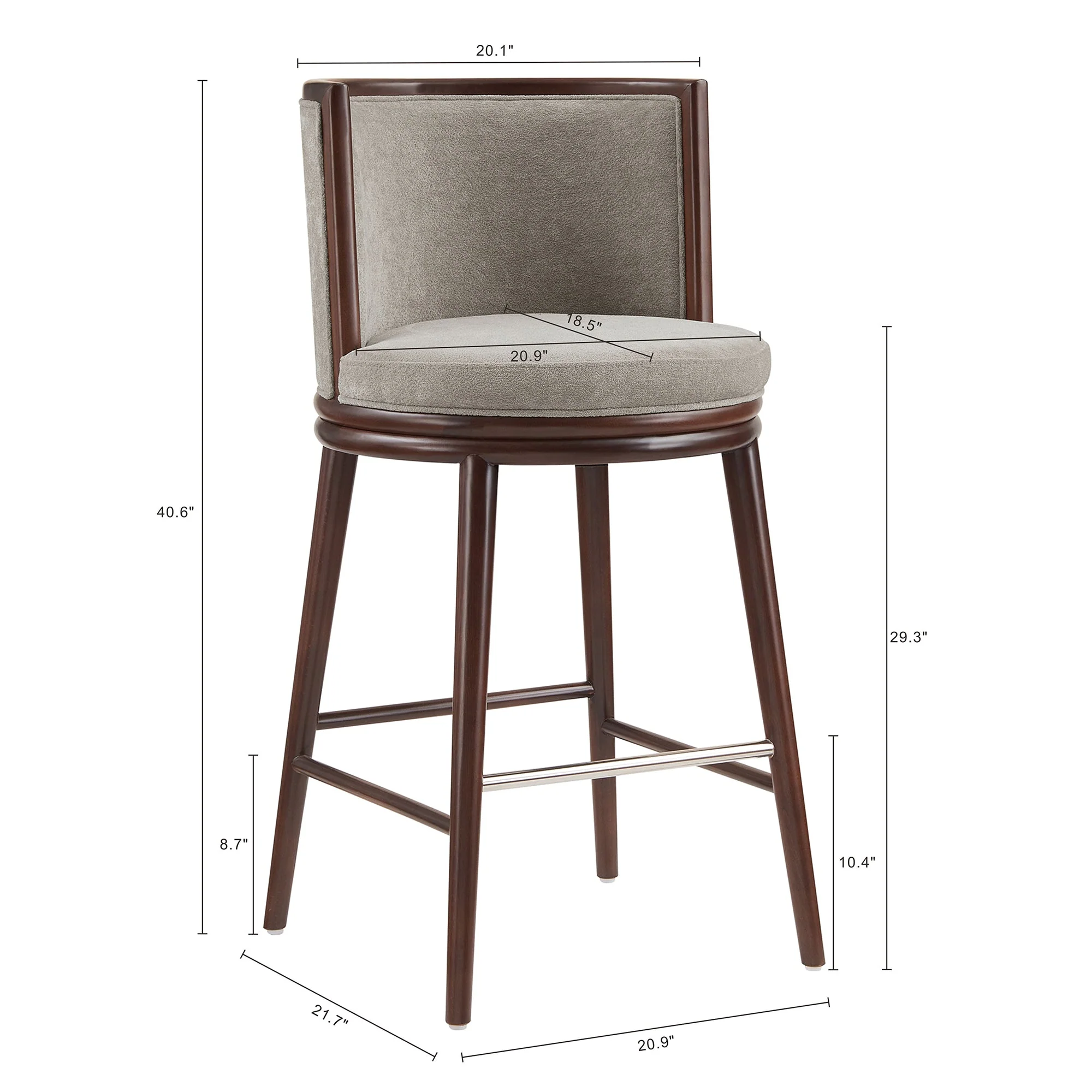 Evalyn Barstool in Dove (set of 2) - Image 3