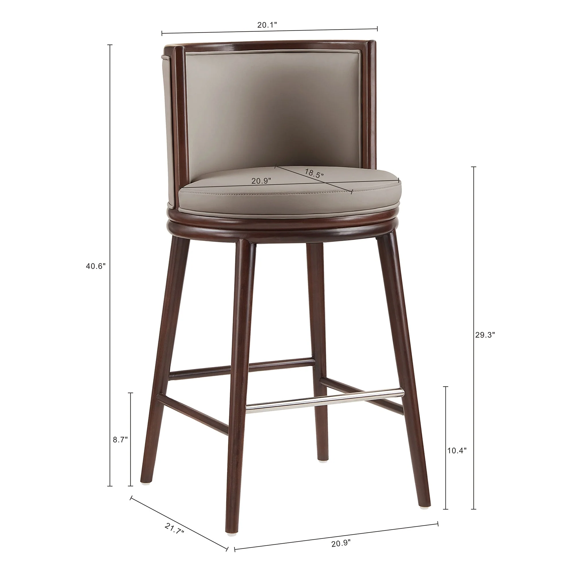 Evalyn Barstool in Taupe (set of 3) - Image 3