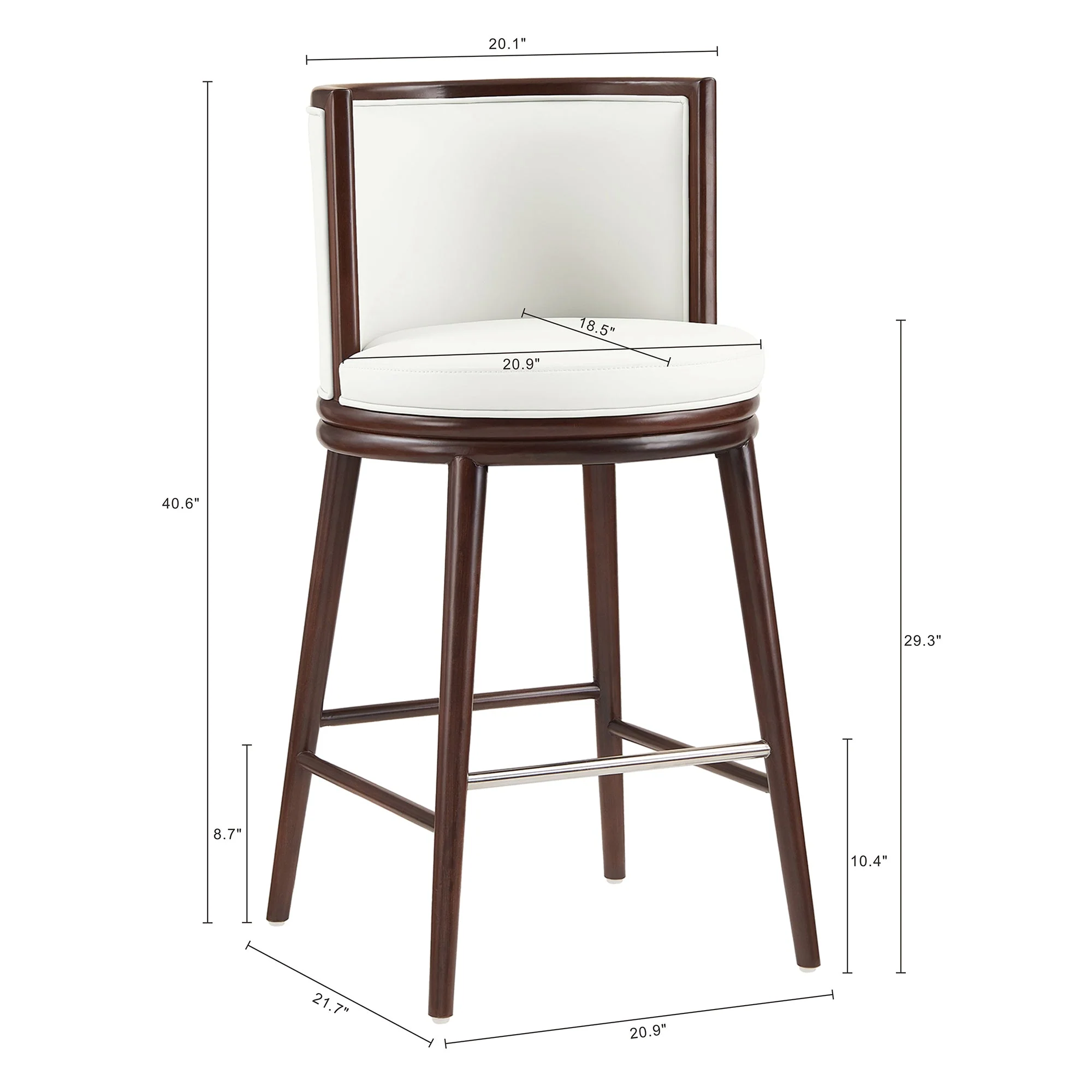 Evalyn Barstool in White (set of 3) - Image 3