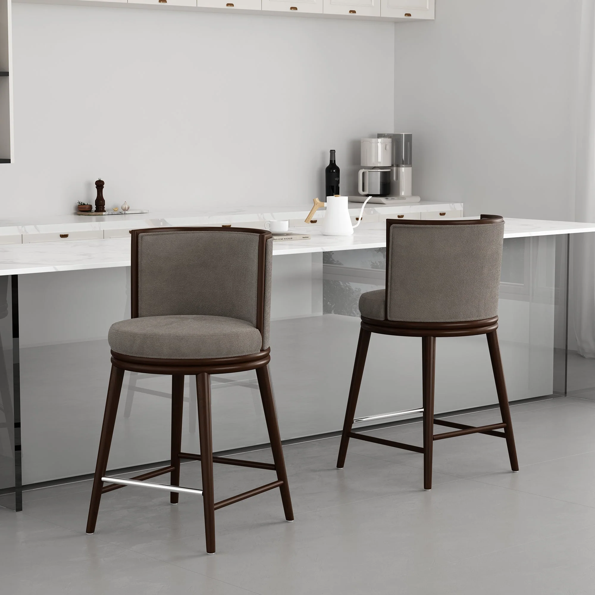Evalyn Counter Stool in Dove (set of 2) - Image 2